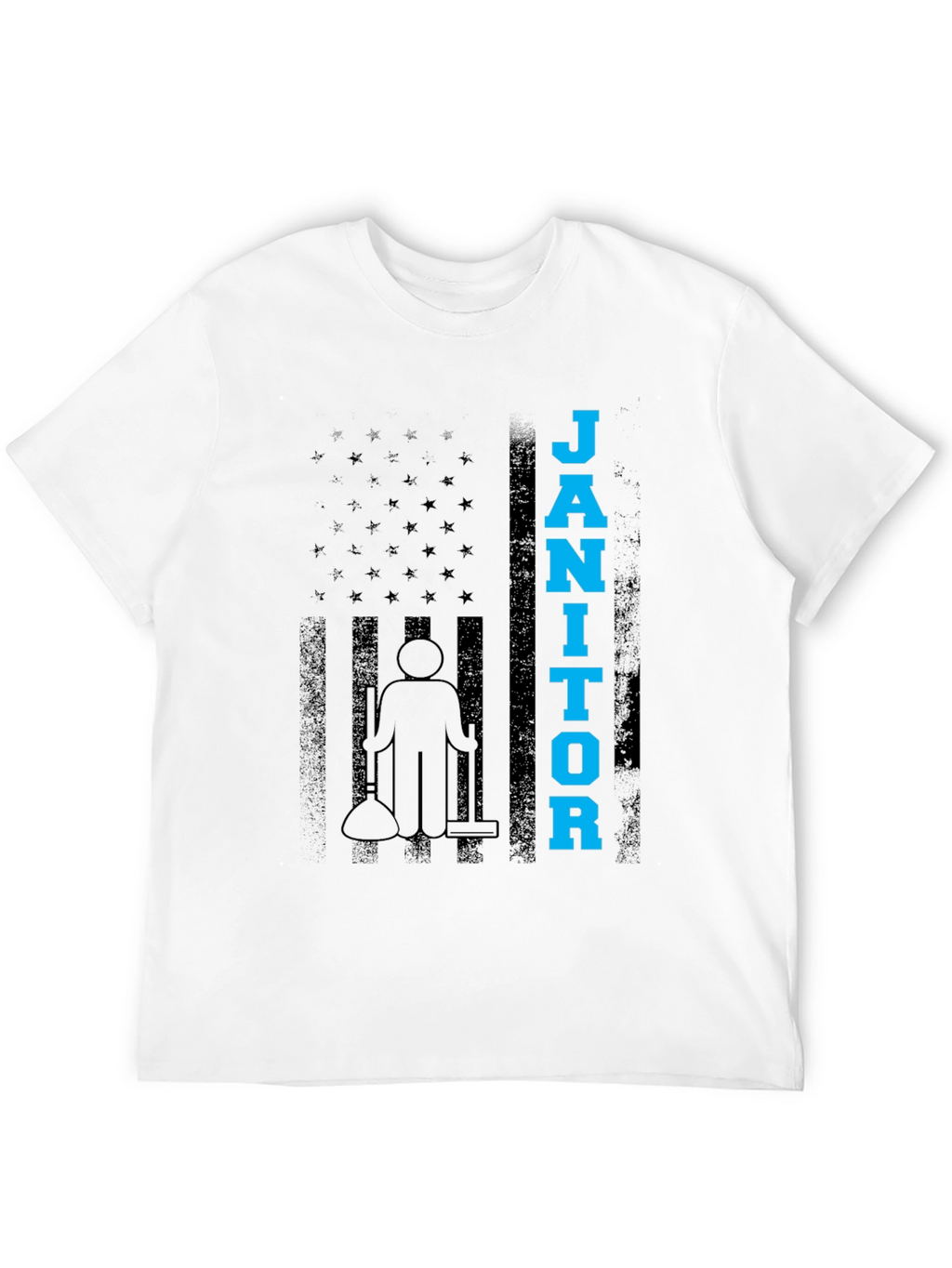 Janitor American Flag Graphic T-Shirt
