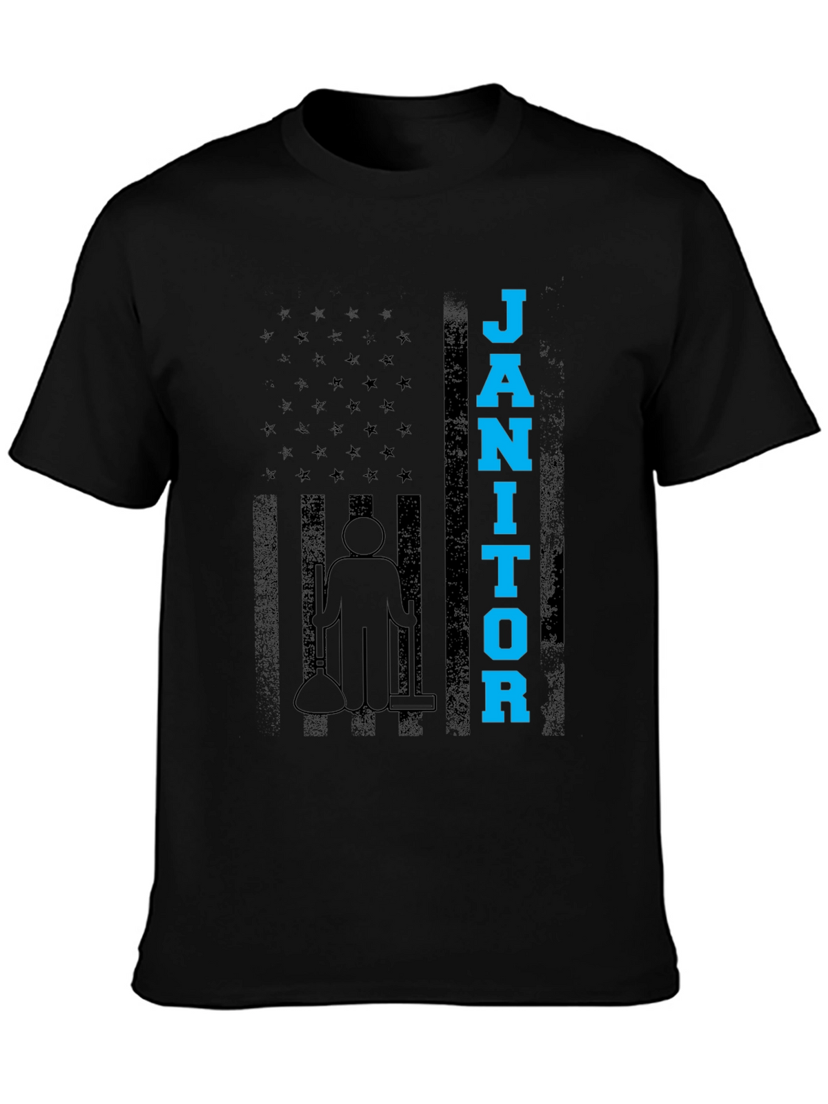 Janitor American Flag Graphic T-Shirt