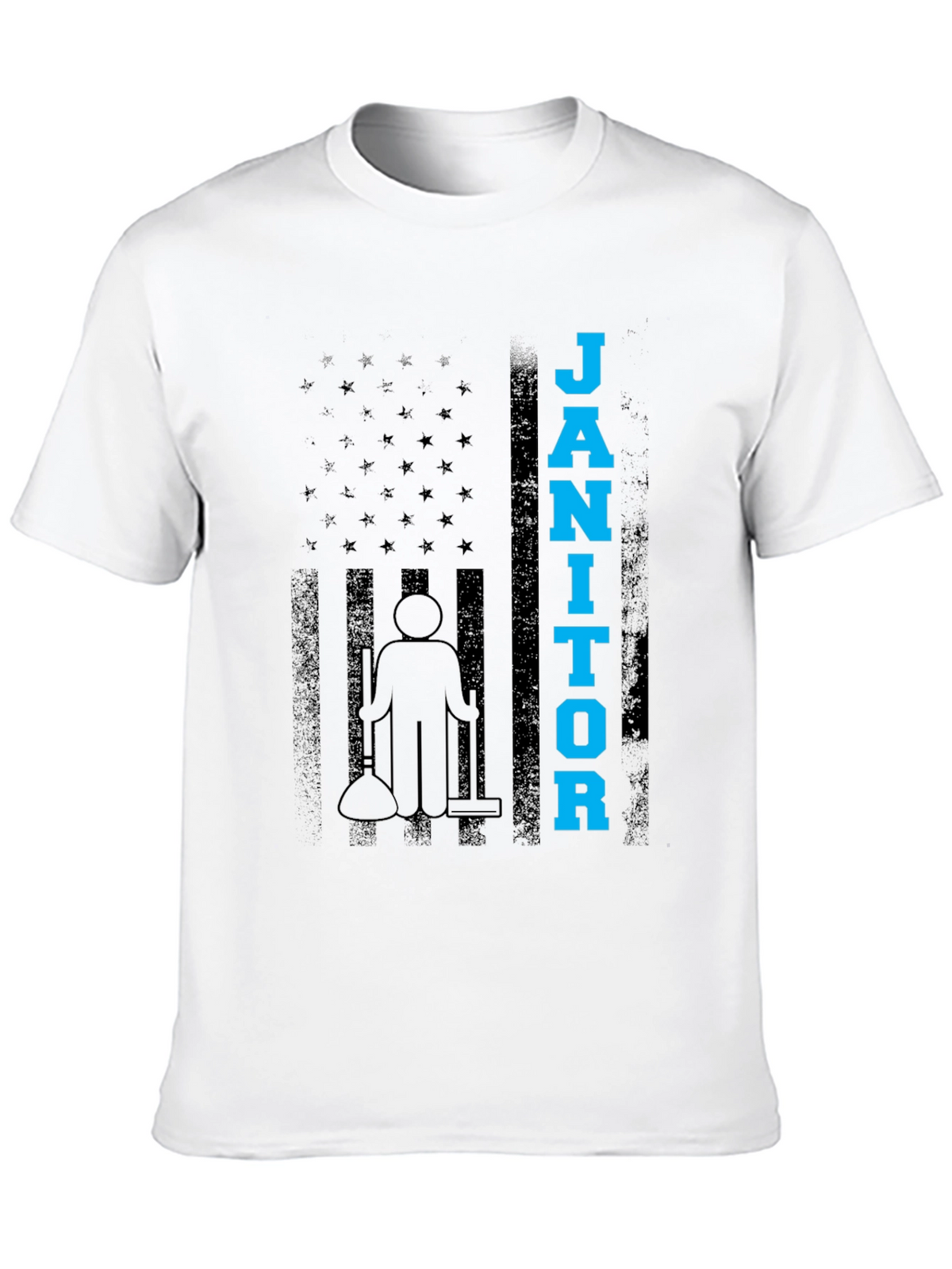 Janitor American Flag Graphic T-Shirt