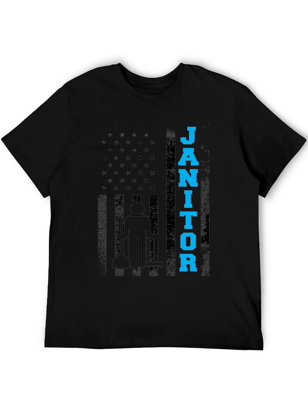 Janitor American Flag Graphic T-Shirt
