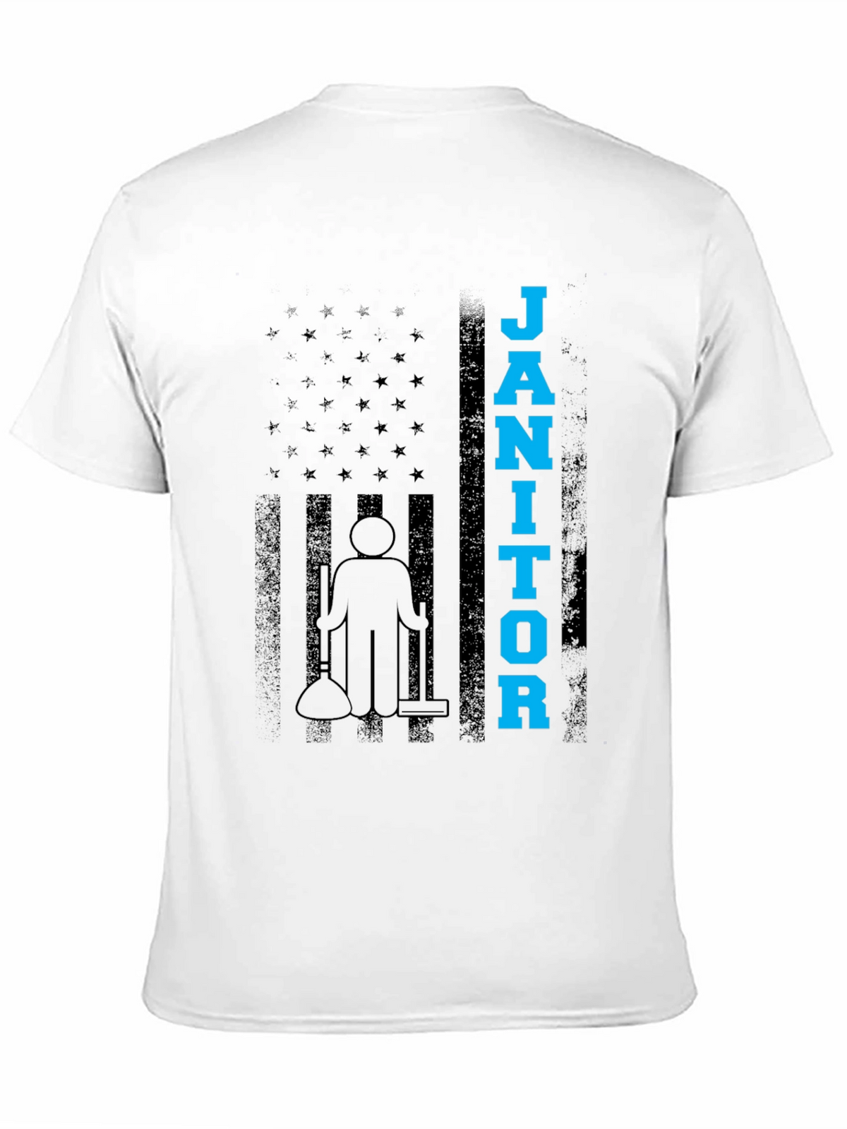 Janitor American Flag Graphic T-Shirt