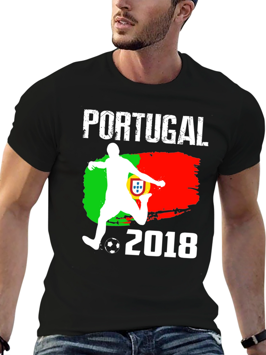 Portugal Soccer 2018 Black T-Shirt