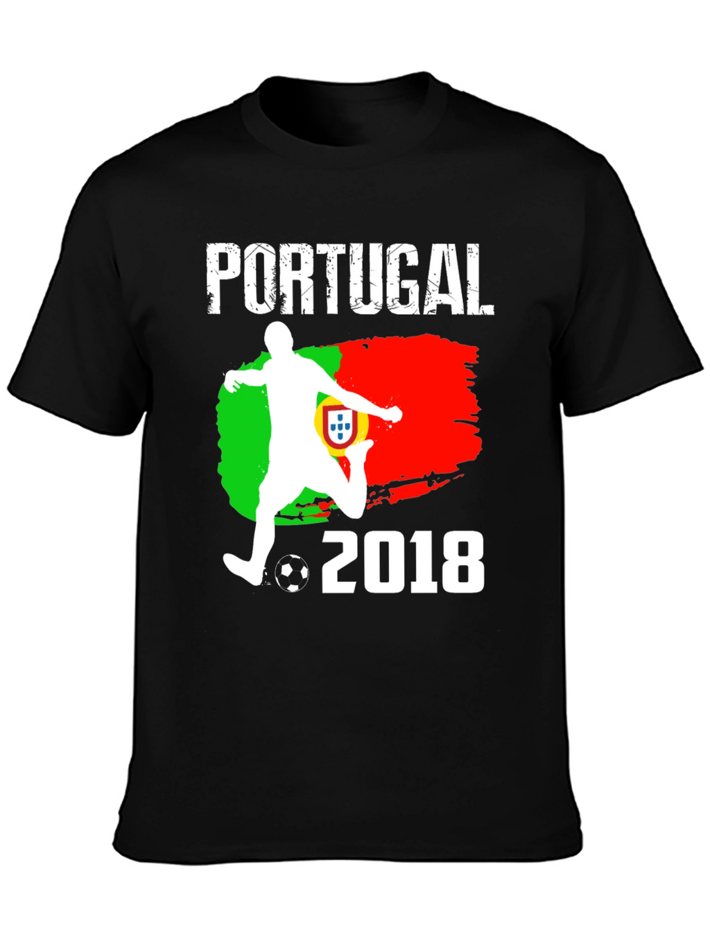 Portugal Soccer 2018 Black T-Shirt