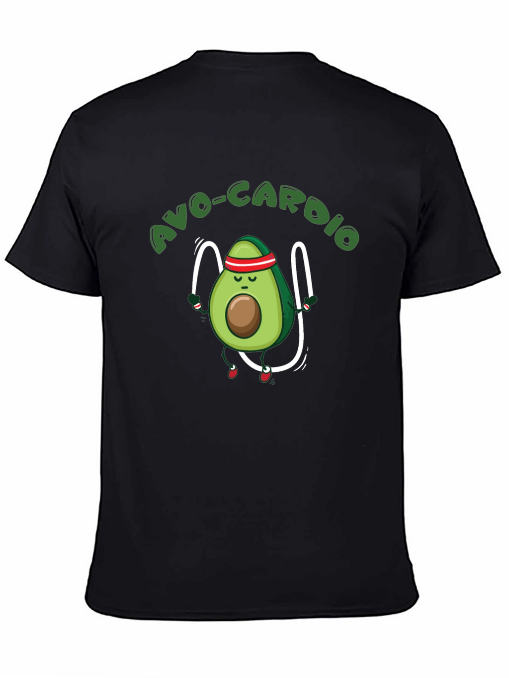Avo-Cardio Black T-Shirt - Avocado Exercise Tee