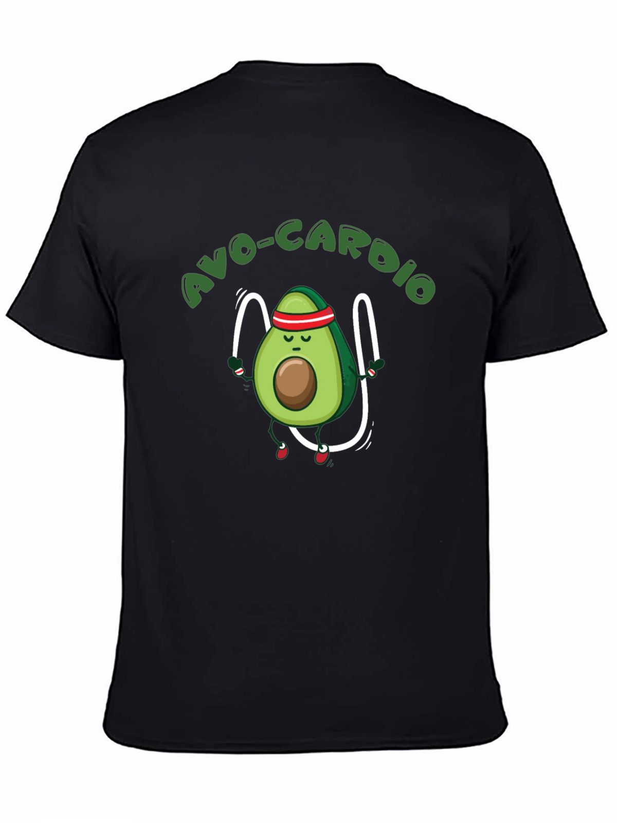 Avo-Cardio Black T-Shirt - Avocado Exercise Tee