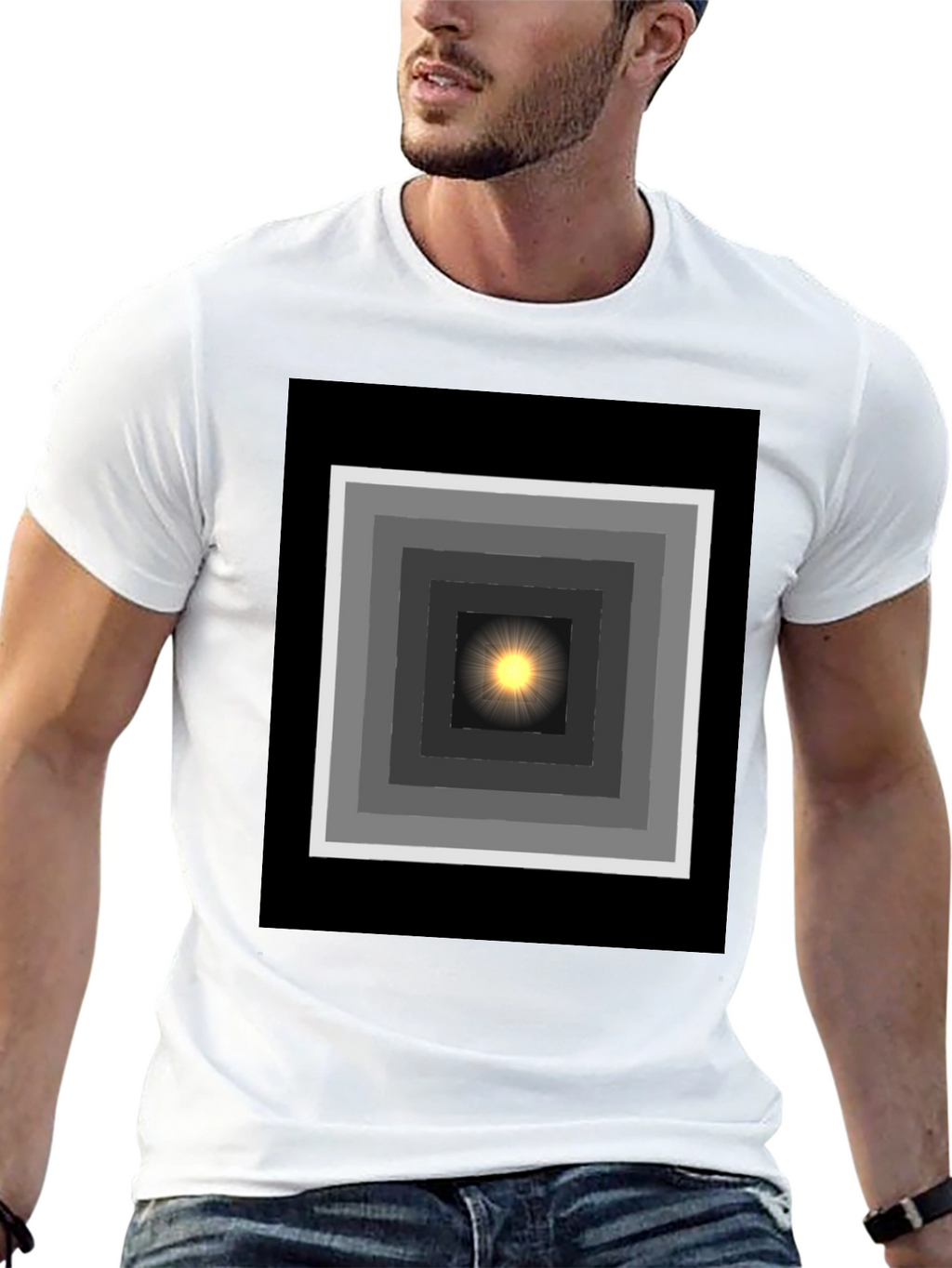 Geometric Light T-Shirt - Trendy Graphic Tee