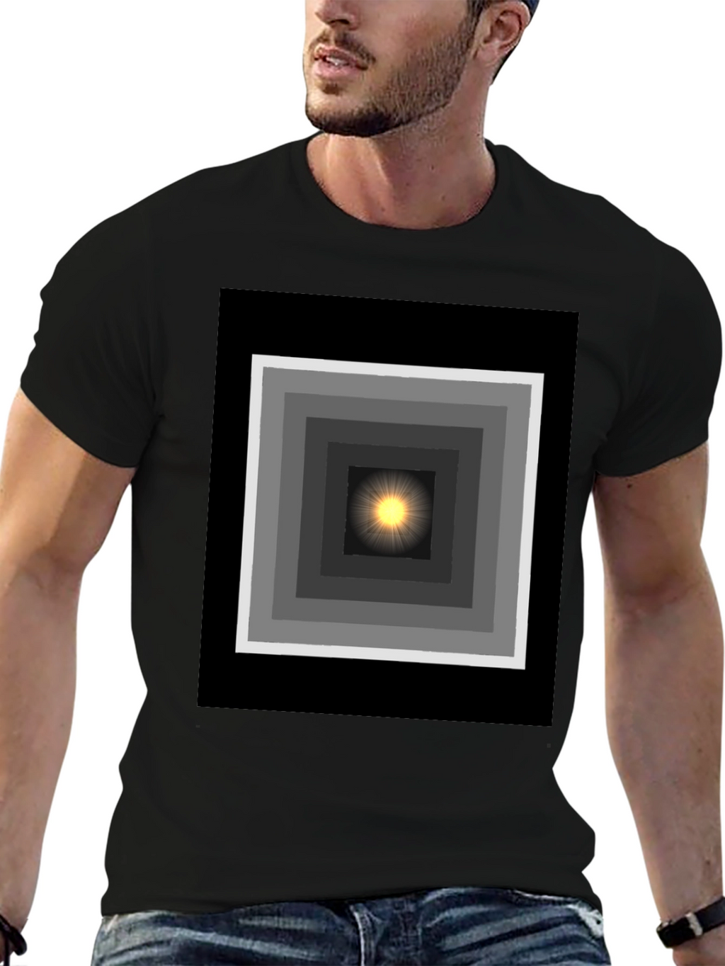 Geometric Light T-Shirt - Trendy Graphic Tee