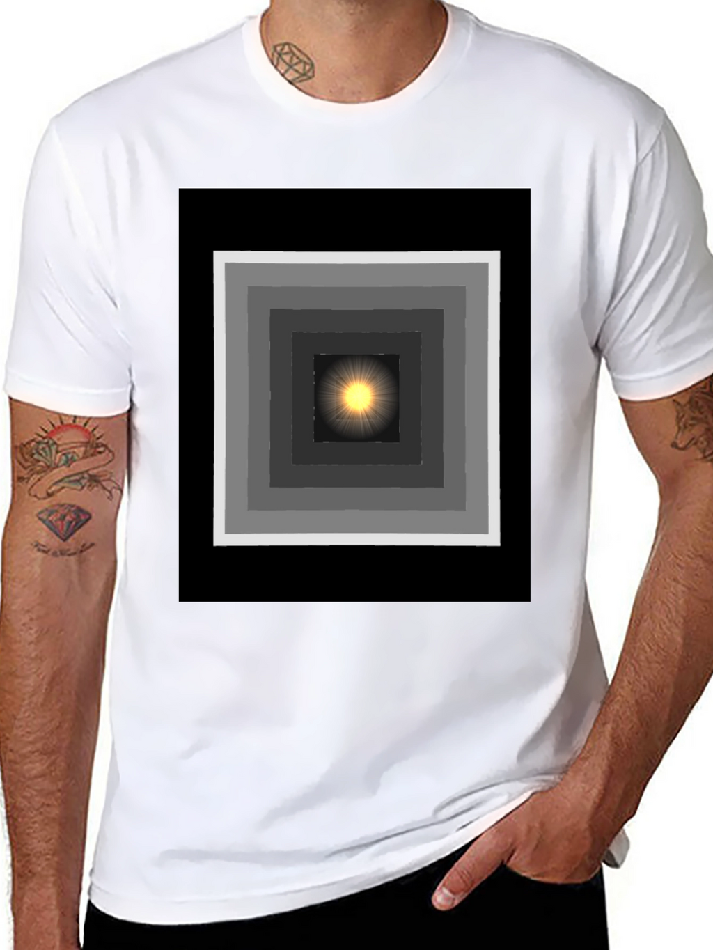 Geometric Light T-Shirt - Trendy Graphic Tee