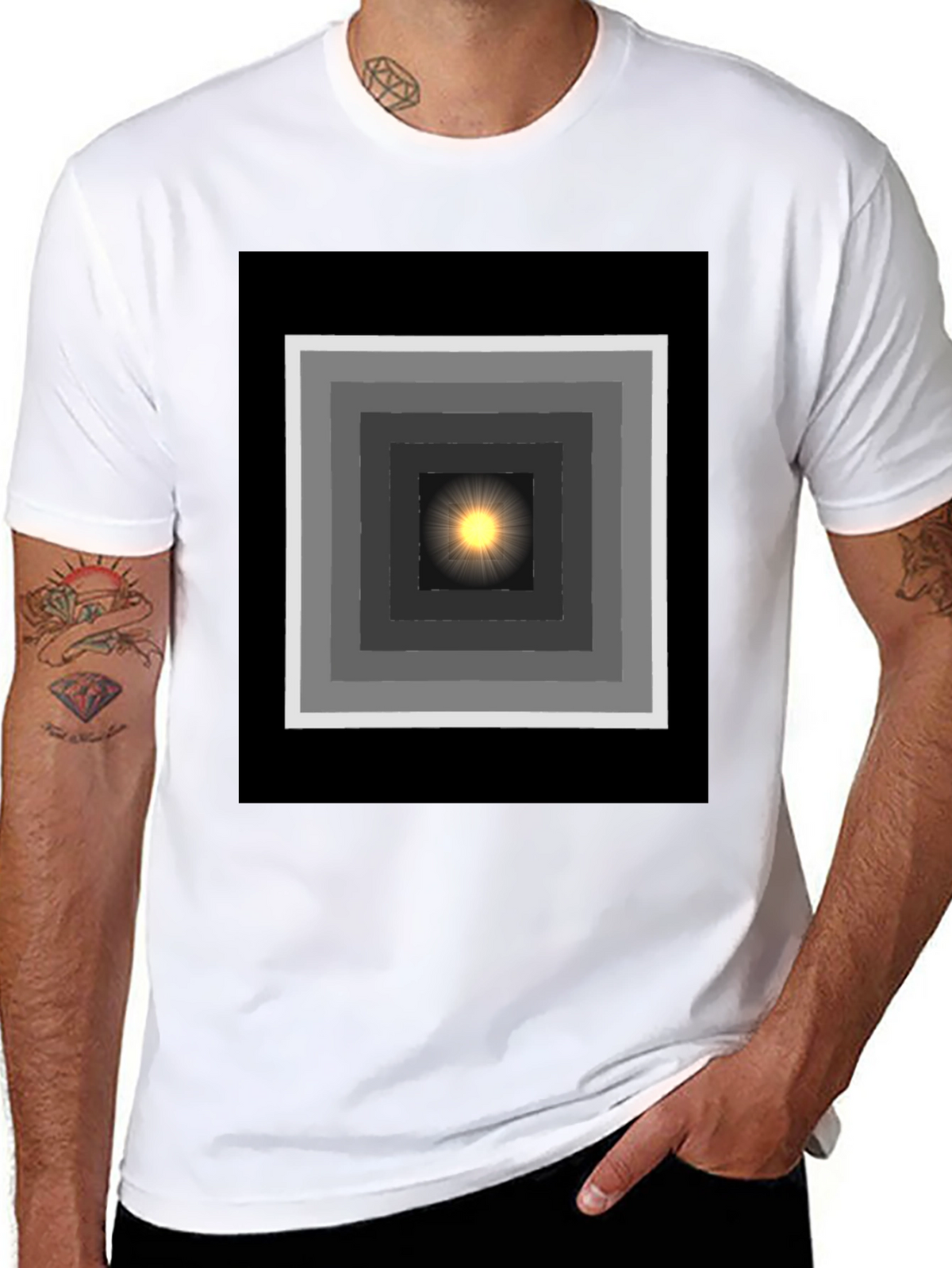Geometric Light T-Shirt - Trendy Graphic Tee