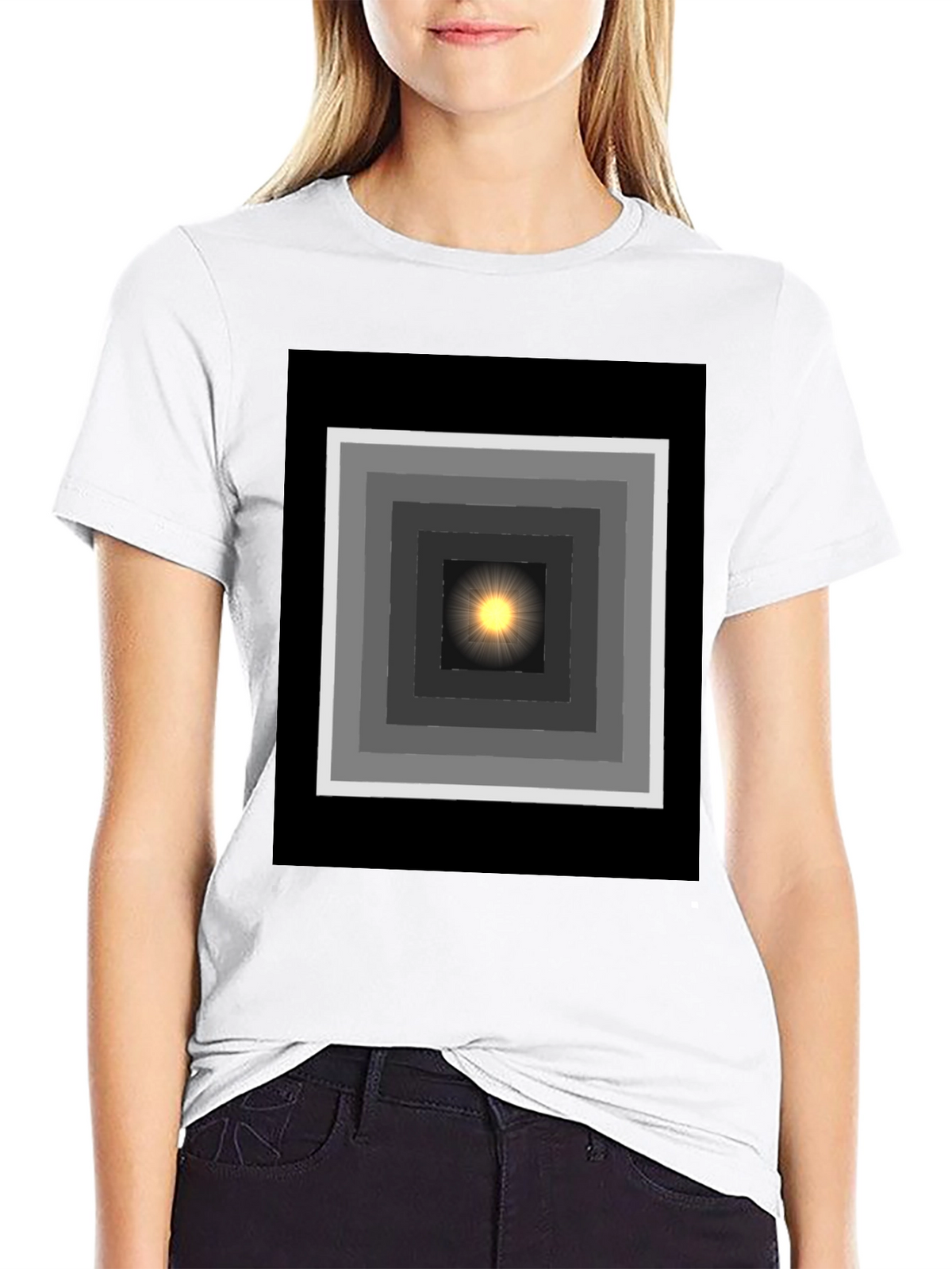 Geometric Light T-Shirt - Trendy Graphic Tee