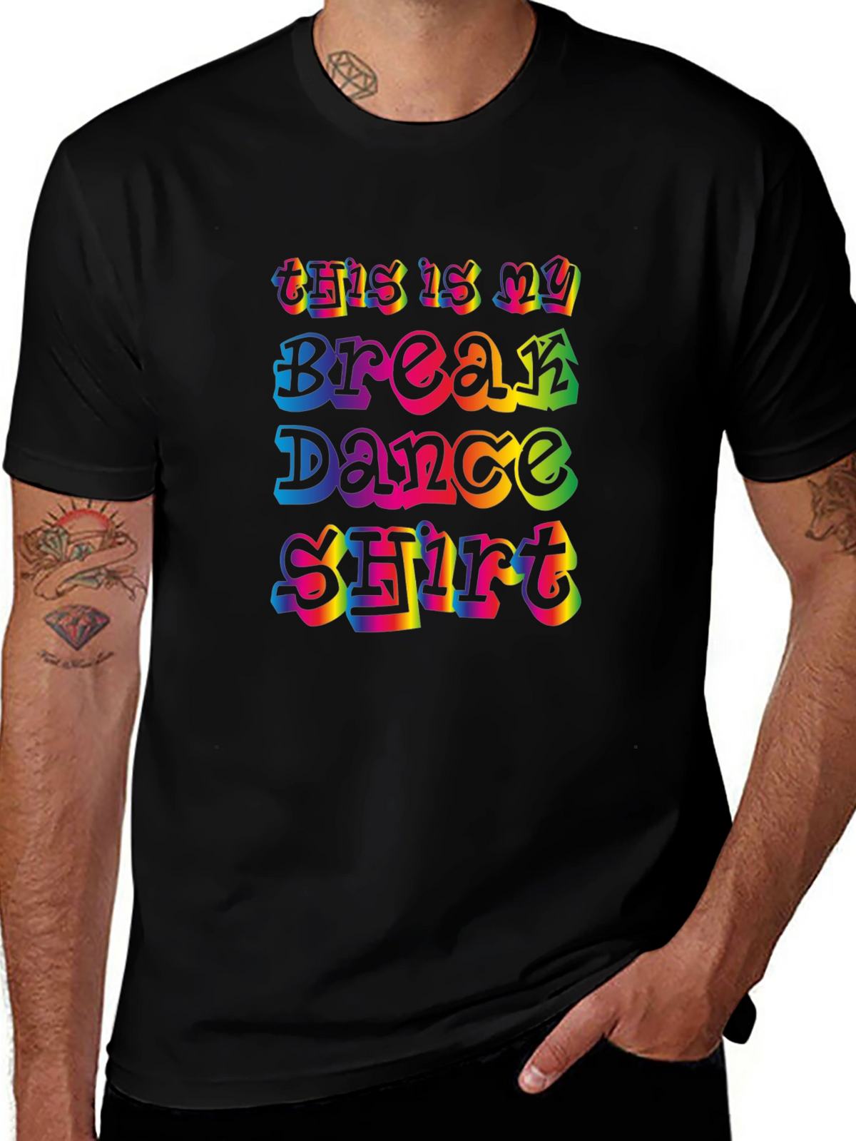 Break Dance Shirt - Retro Rainbow Design