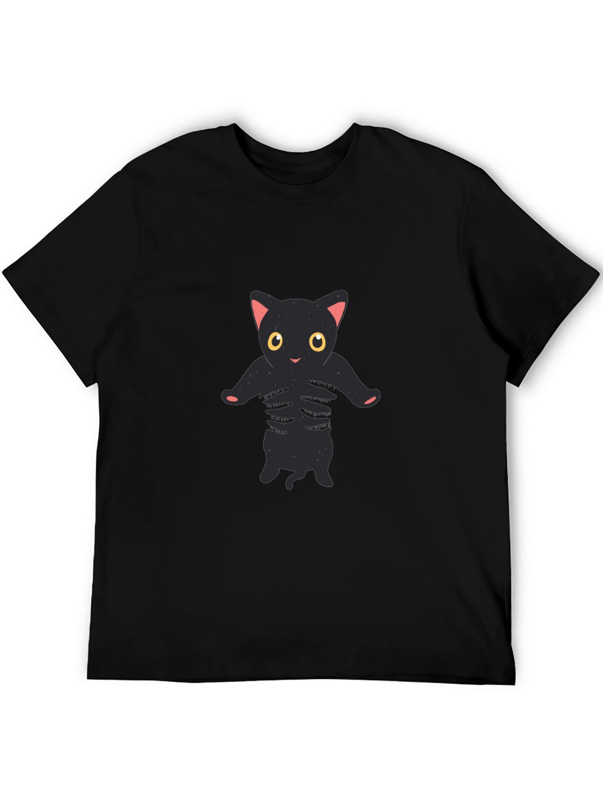 Cool Black Cat Skeleton Graphic Tee