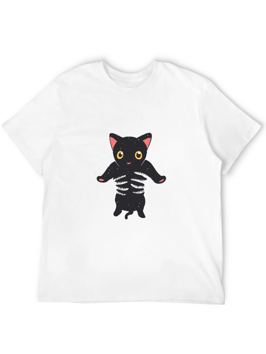 Cool Black Cat Skeleton Graphic Tee