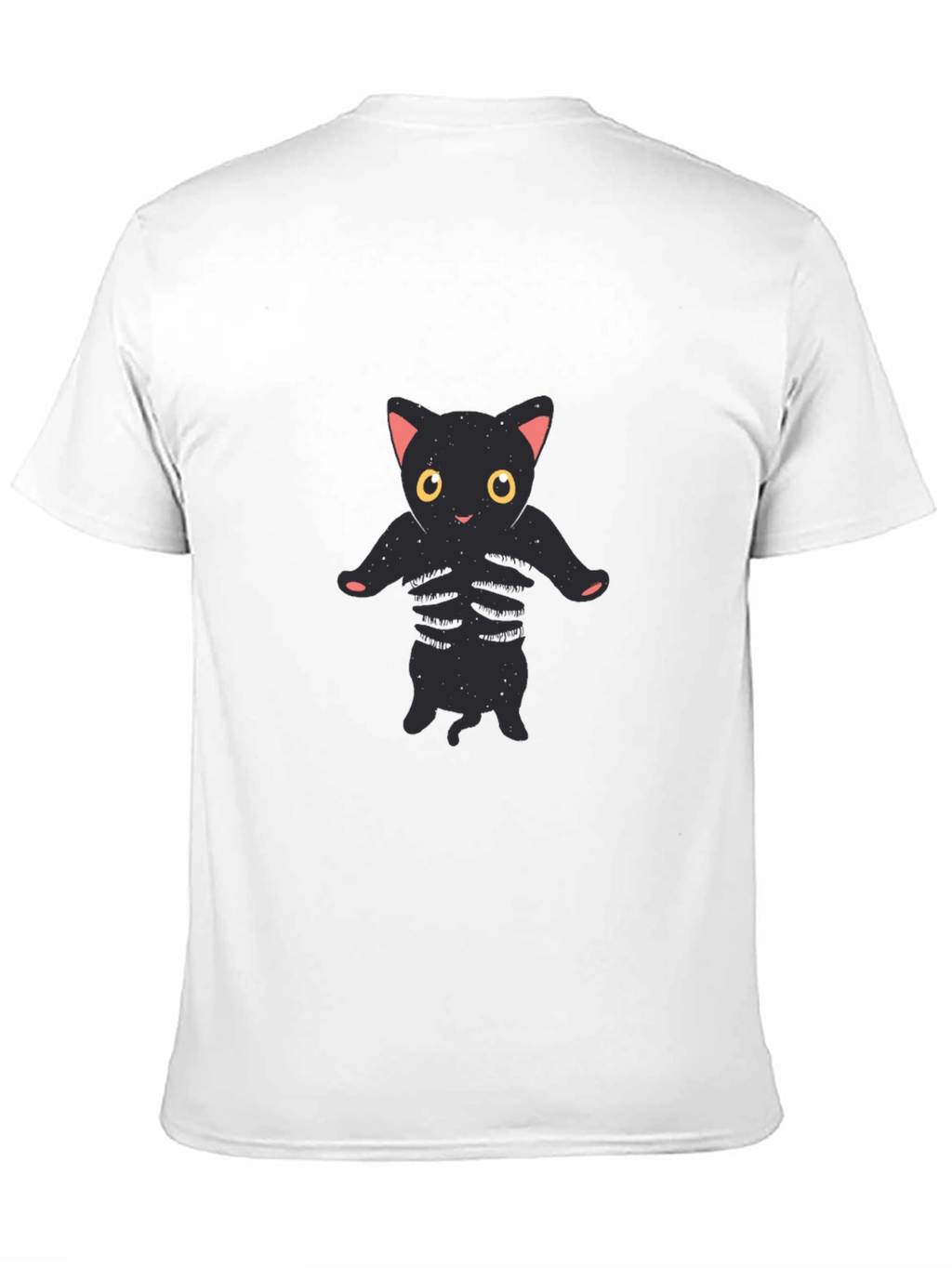 Cool Black Cat Skeleton Graphic Tee