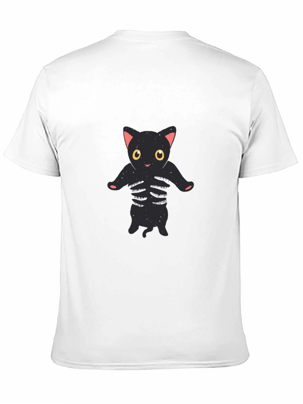 Cool Black Cat Skeleton Graphic Tee