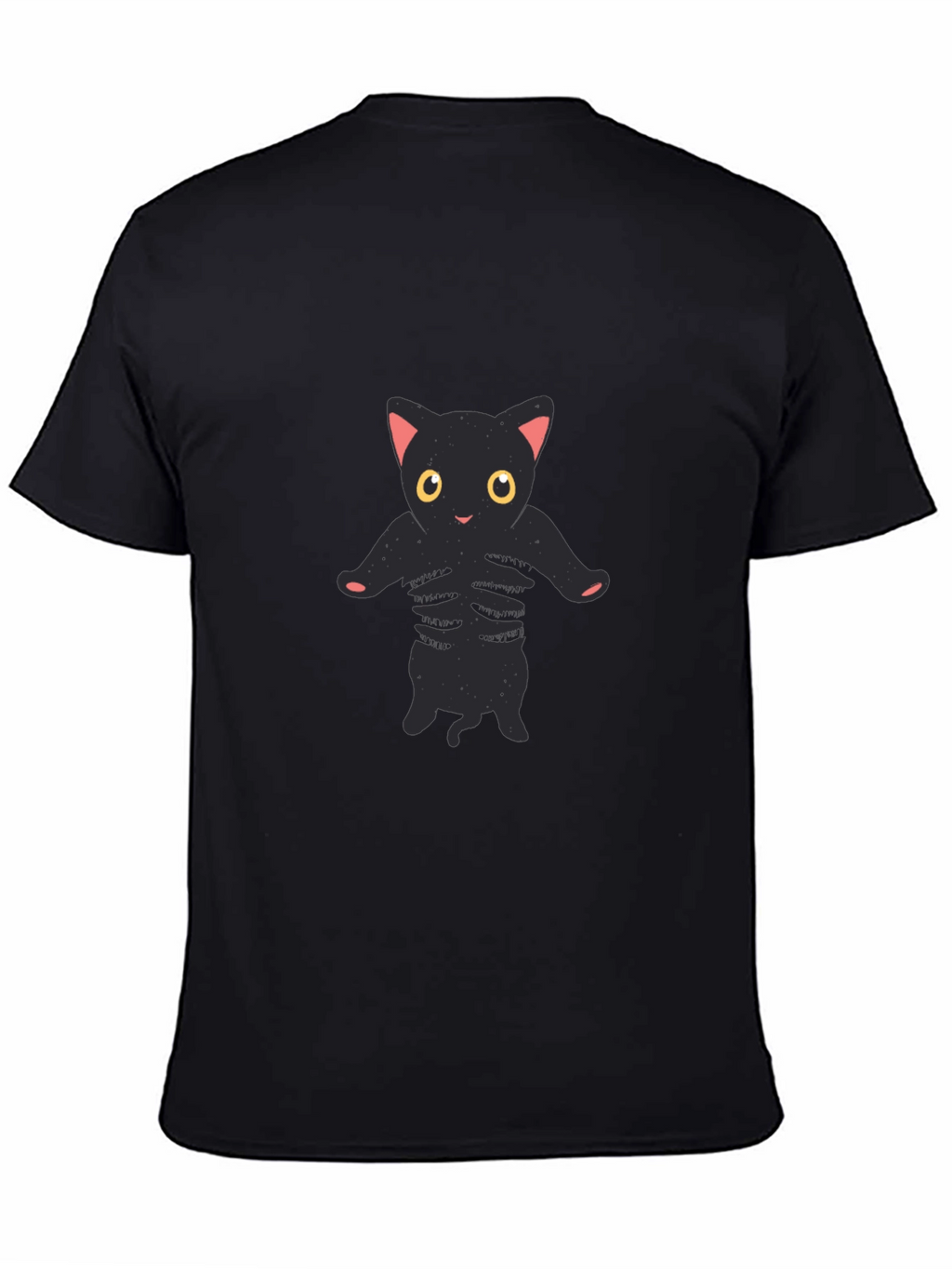 Cool Black Cat Skeleton Graphic Tee