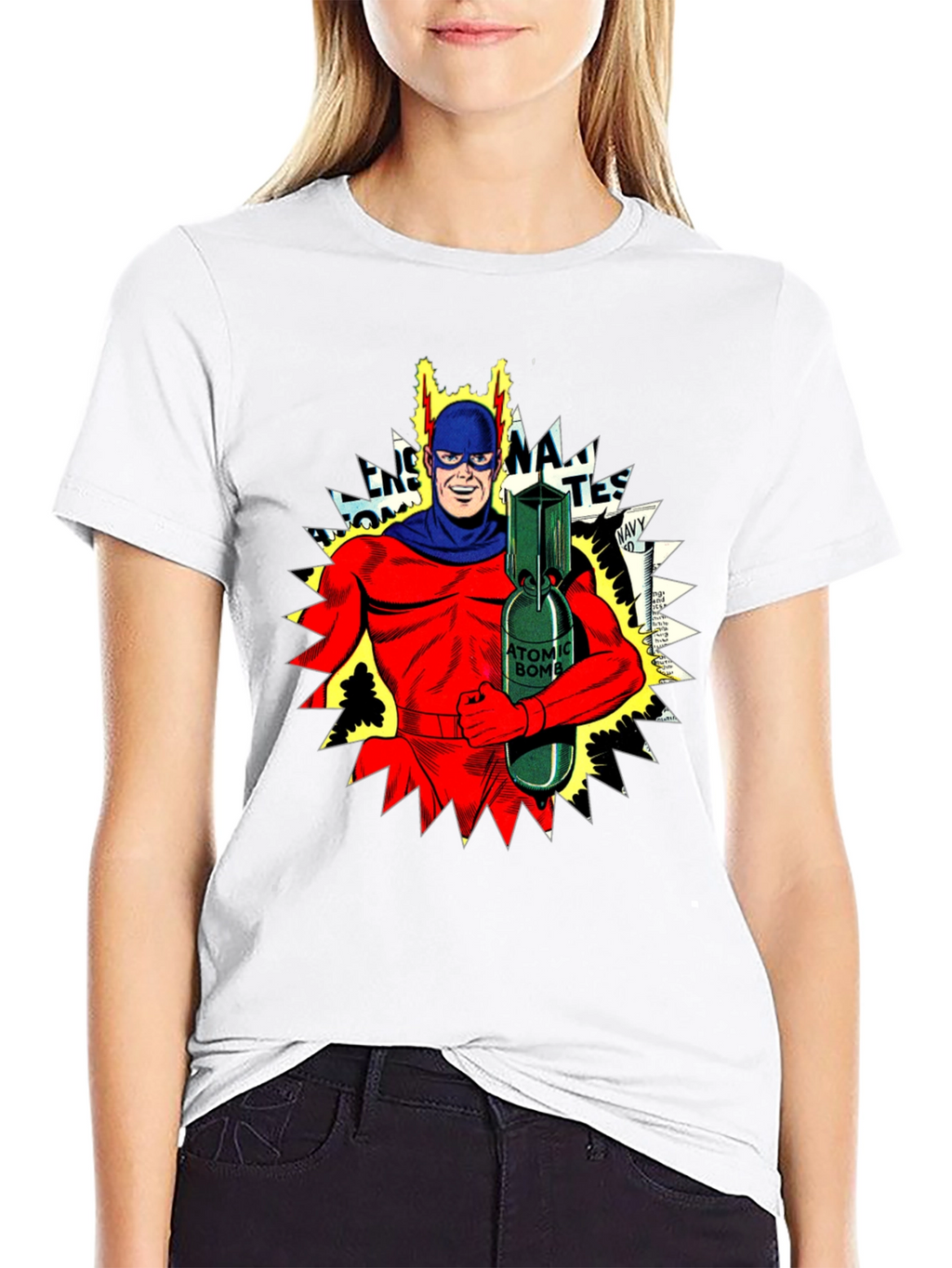 Atomic Bomb Superhero Graphic T-Shirt