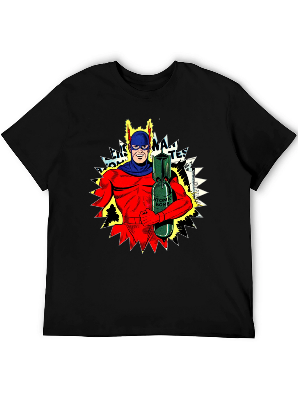 Atomic Bomb Superhero Graphic T-Shirt