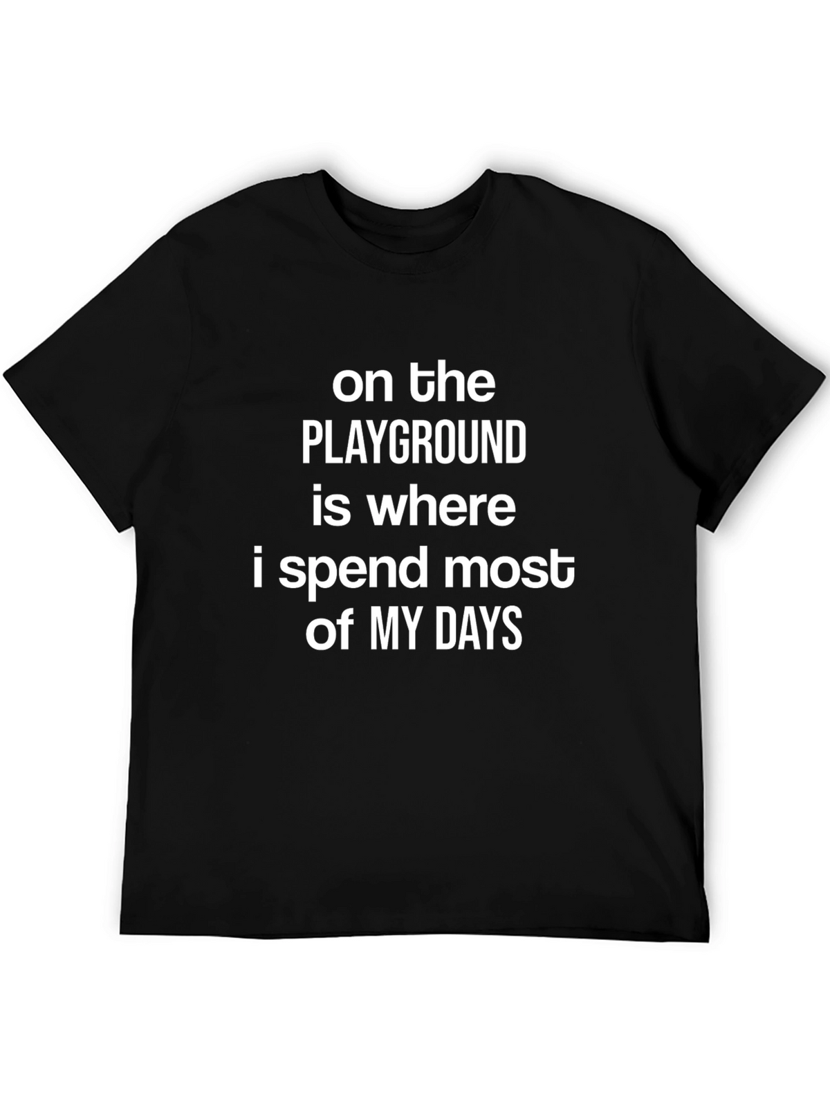 Playground Days T-Shirt - Black Cotton Graphic Tee