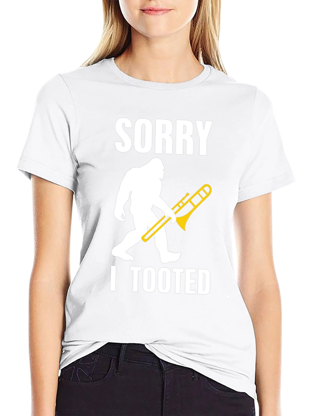 Sorry I Tooted Sasquatch Trombone Graphic T-Shirt