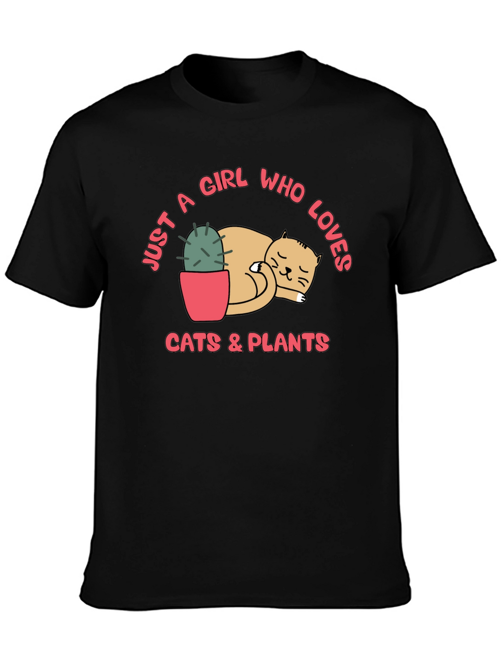 Girl Who Loves Cats & Plants Graphic Tee