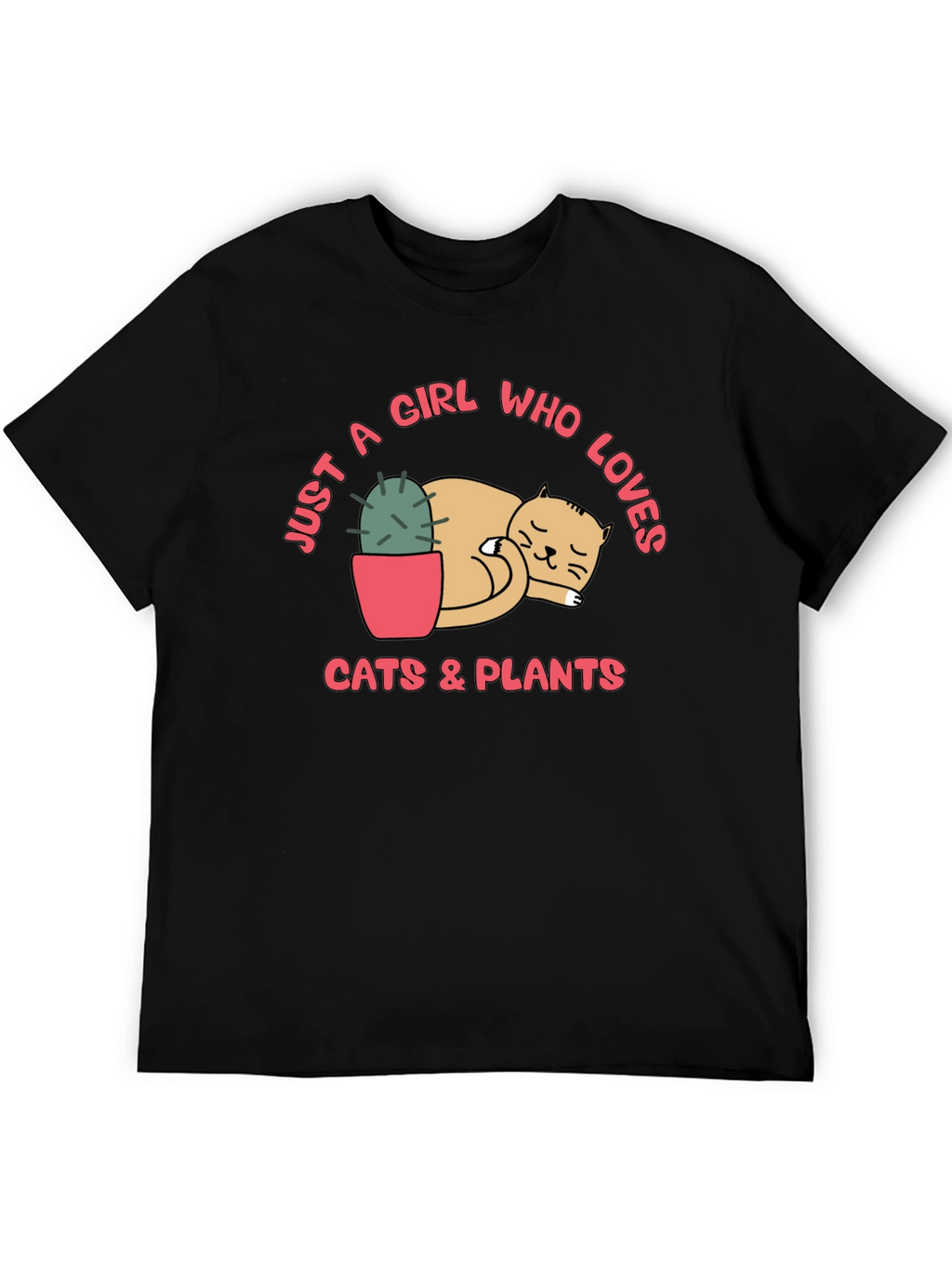 Girl Who Loves Cats & Plants Graphic Tee