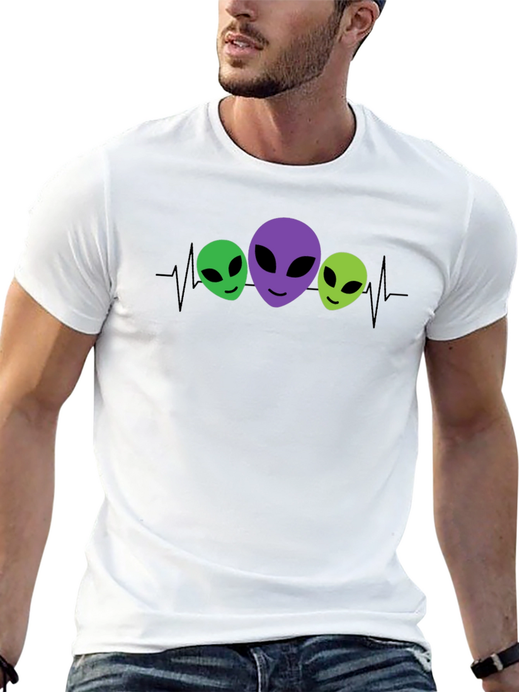 Alien Heartbeat T-Shirt - Novelty Graphic Tee