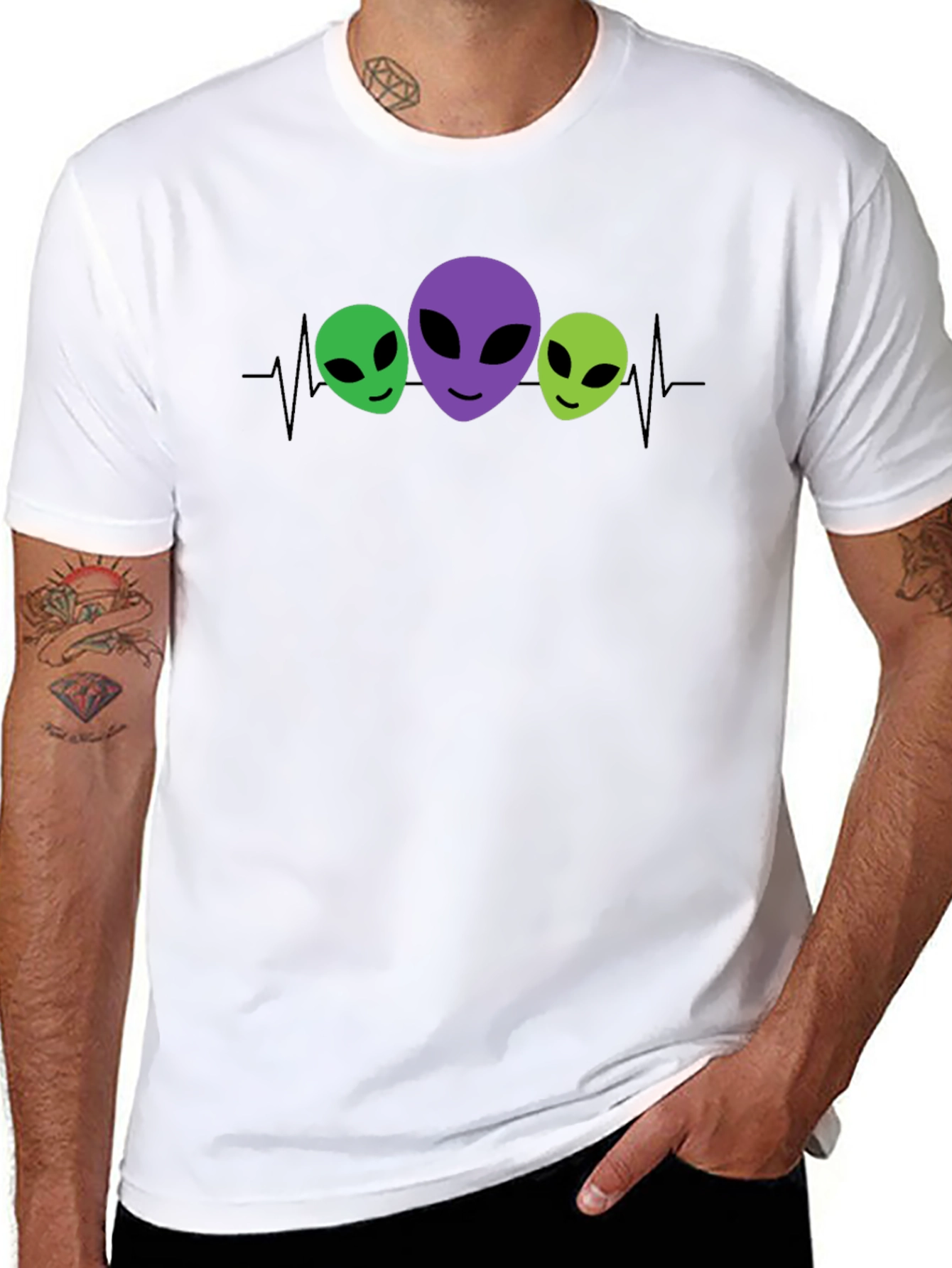 Alien Heartbeat T-Shirt - Novelty Graphic Tee
