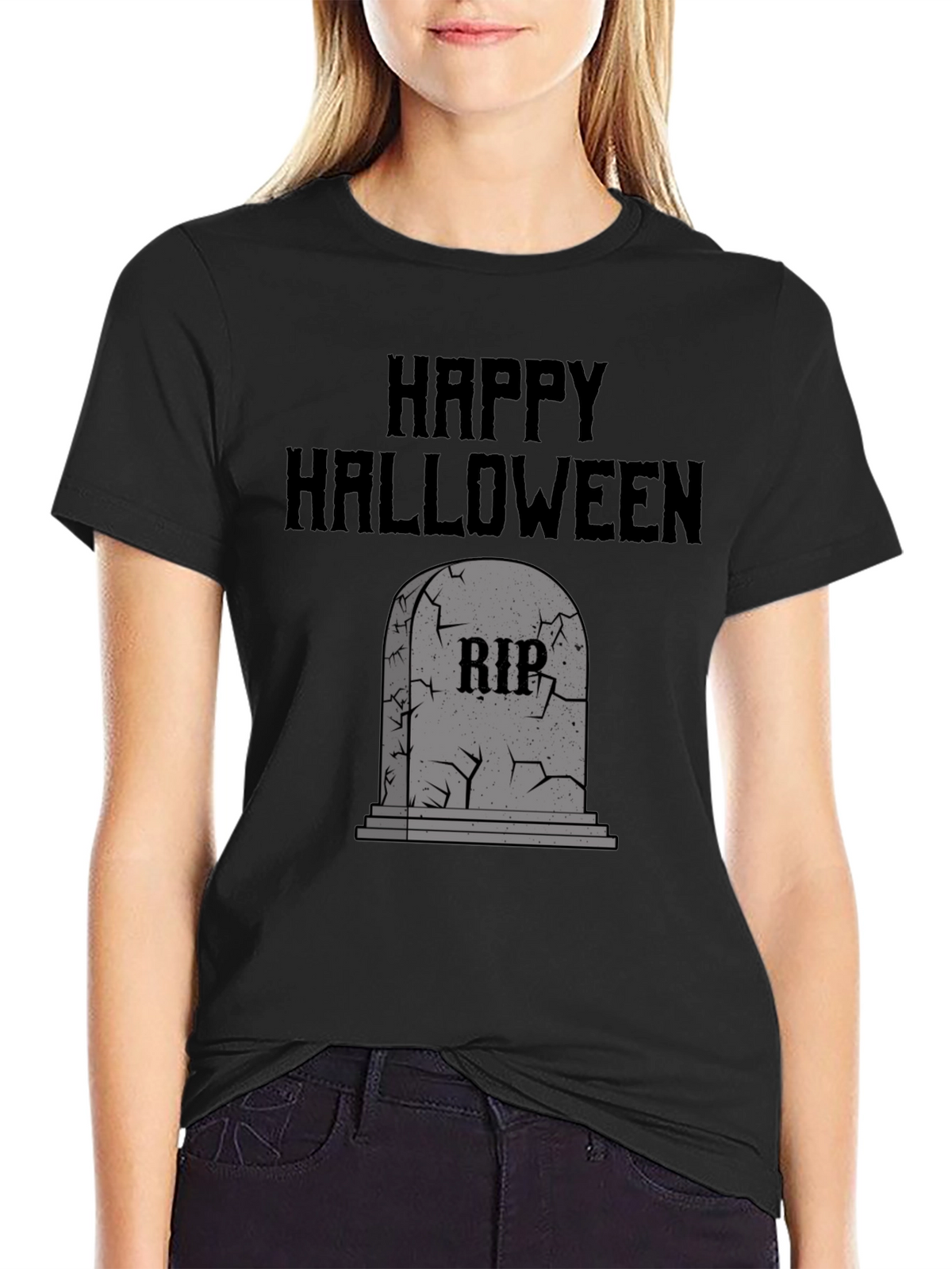 Happy Halloween RIP Tombstone Graphic Tee