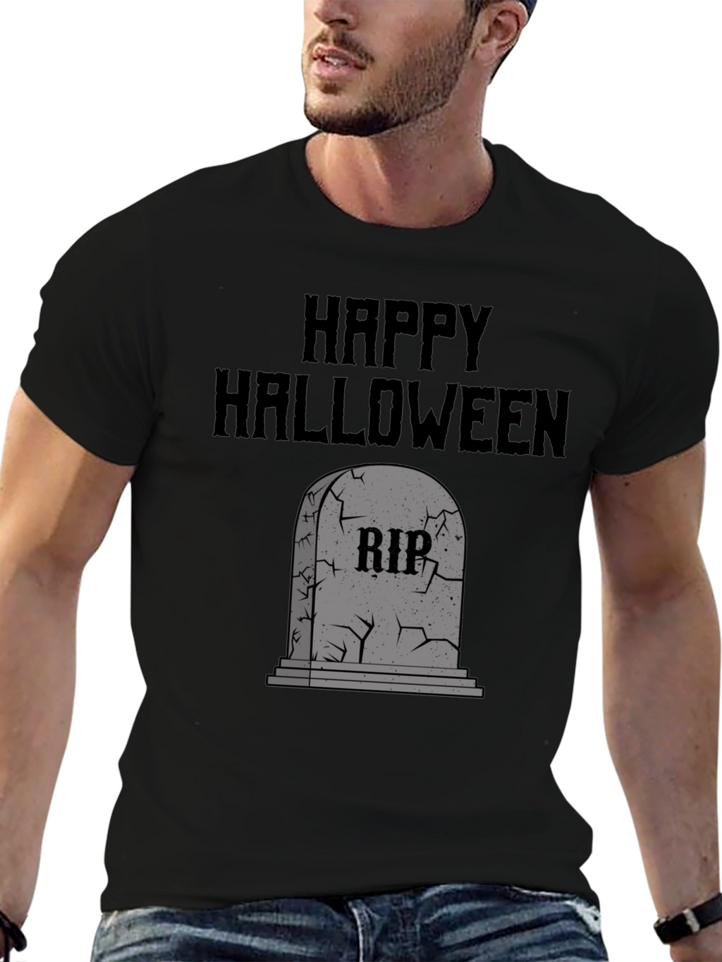 Happy Halloween RIP Tombstone Graphic Tee