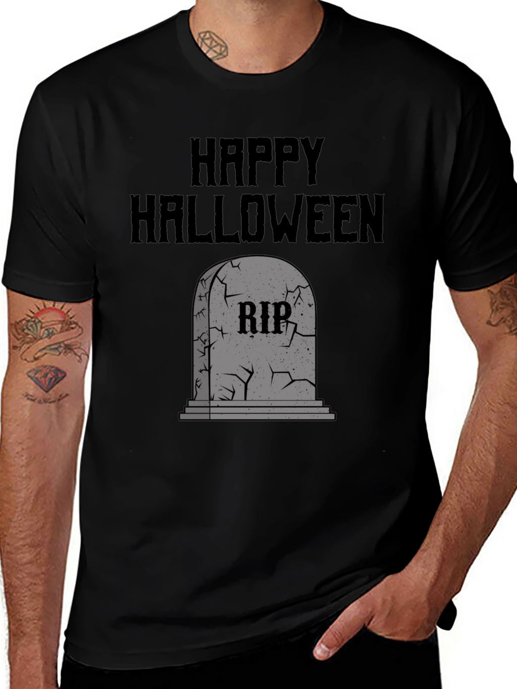 Happy Halloween RIP Tombstone Graphic Tee