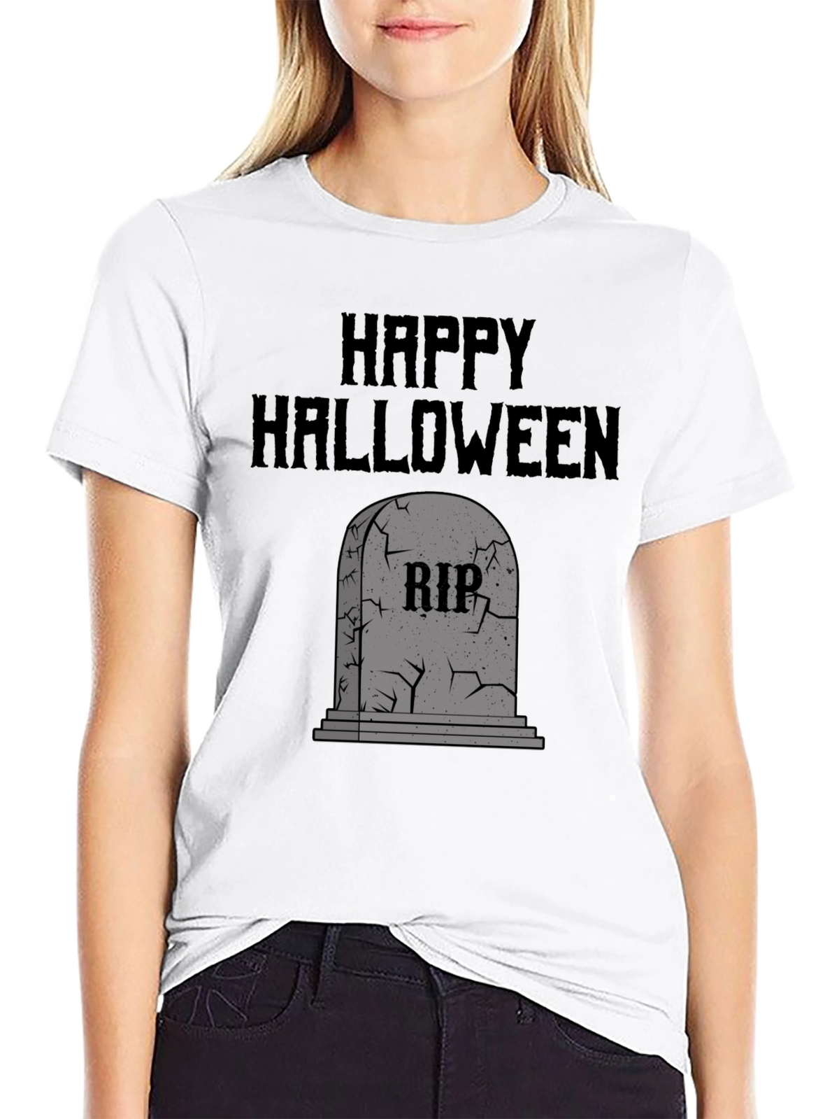 Happy Halloween RIP Tombstone Graphic Tee