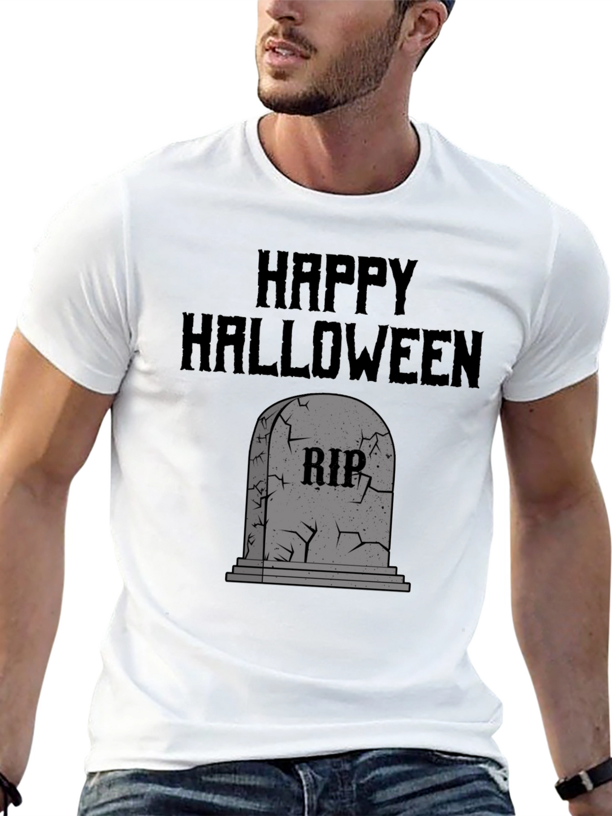 Happy Halloween RIP Tombstone Graphic Tee