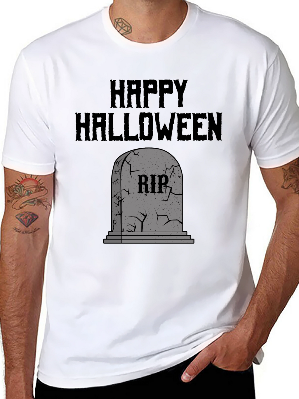 Happy Halloween RIP Tombstone Graphic Tee