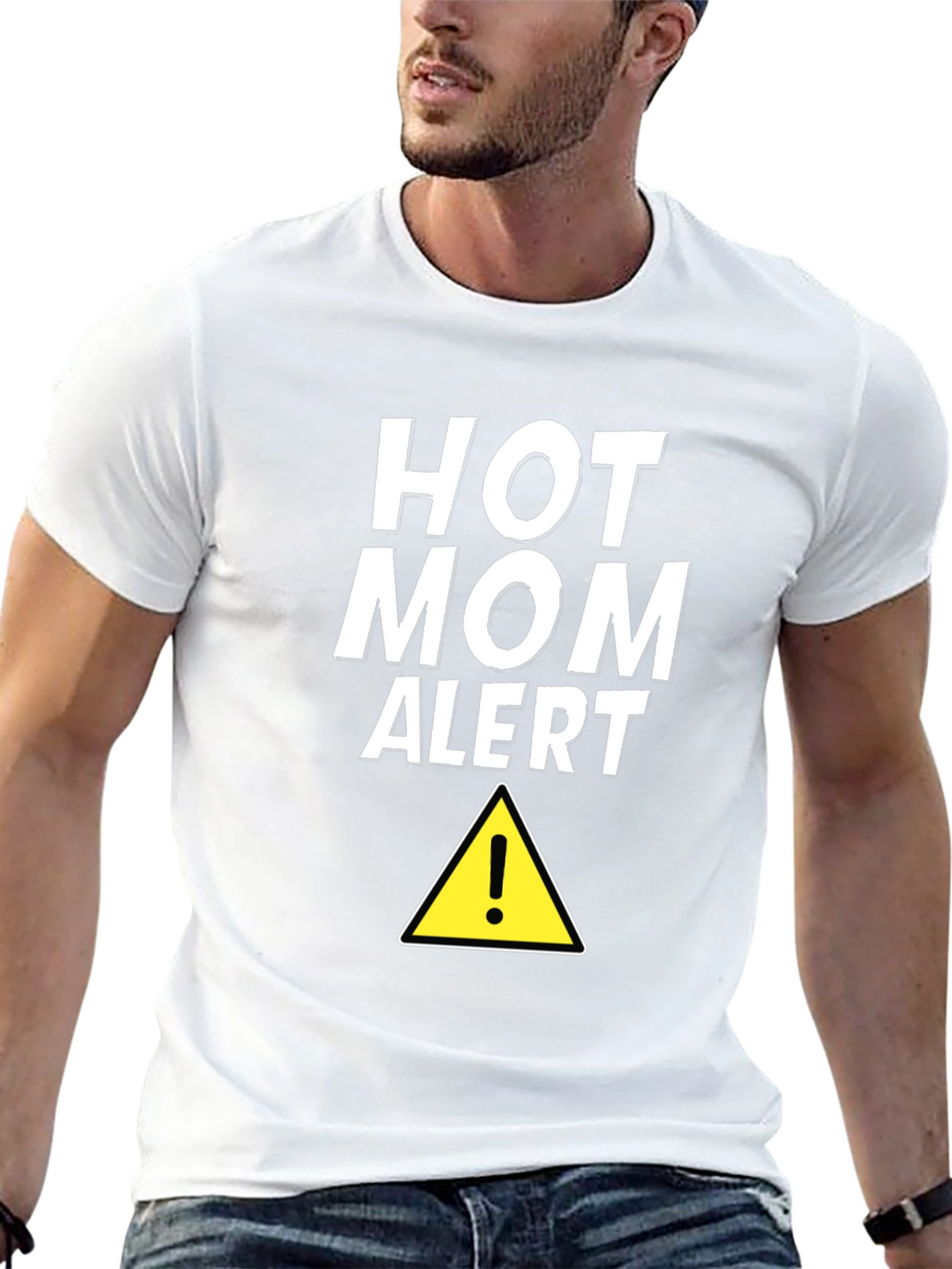 Hot Mom Alert Graphic Tee - Black