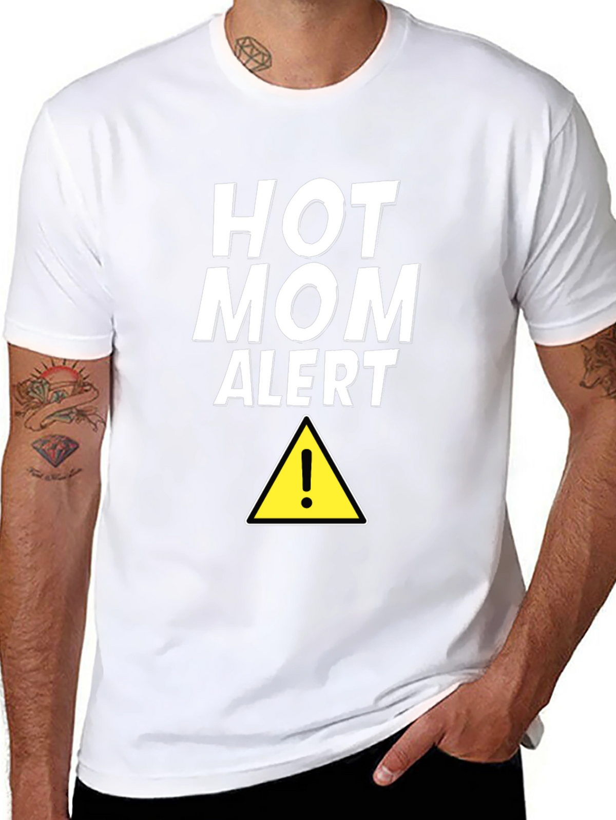 Hot Mom Alert Graphic Tee - Black