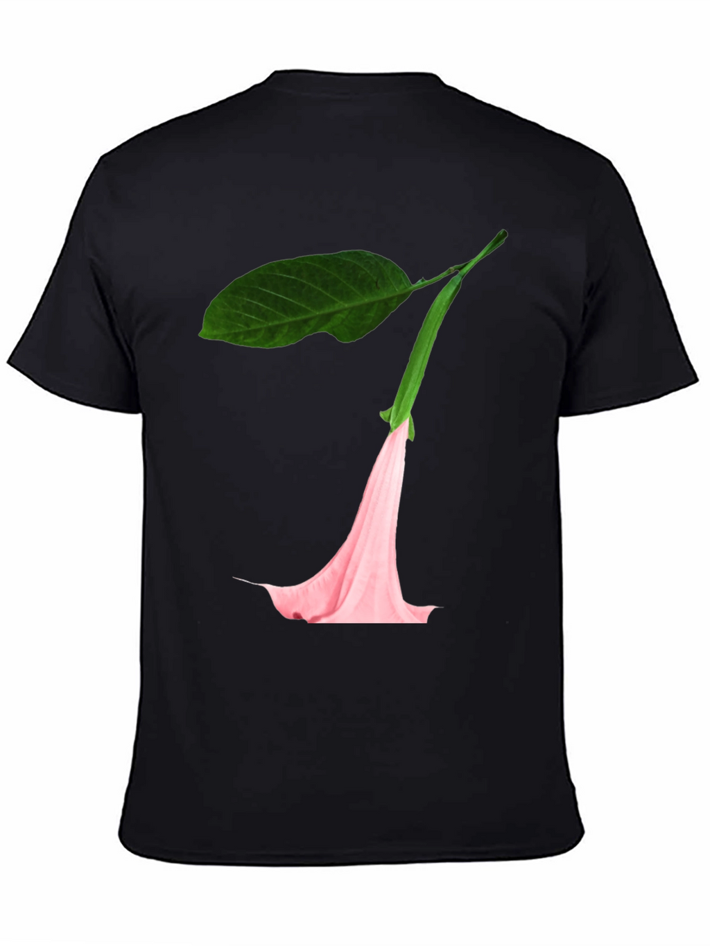 Black T-Shirt with Floral Blossom Graphic