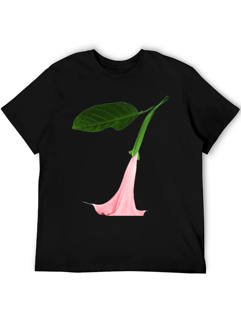 Black T-Shirt with Floral Blossom Graphic