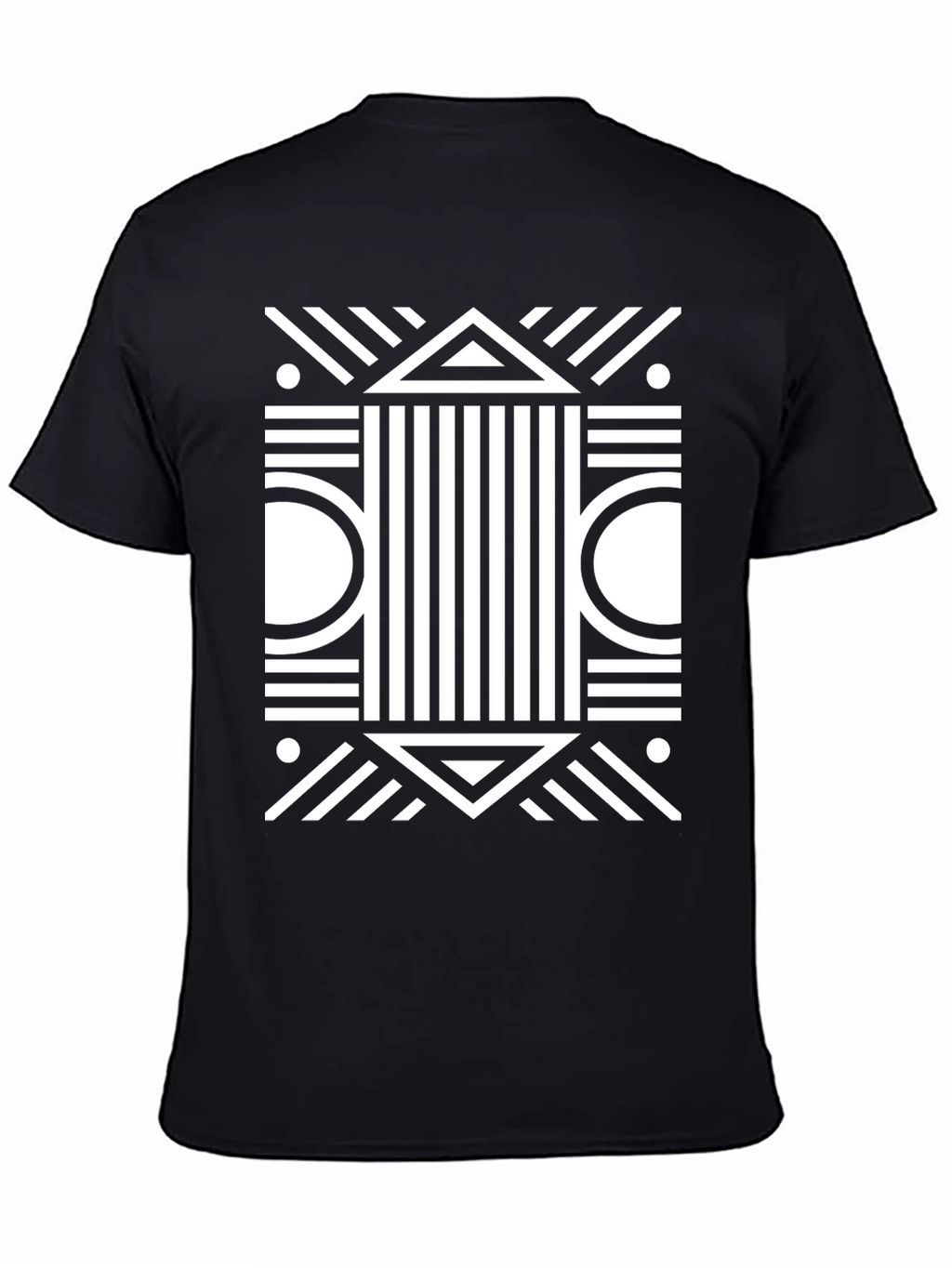 Abstract Geometric Black T-Shirt