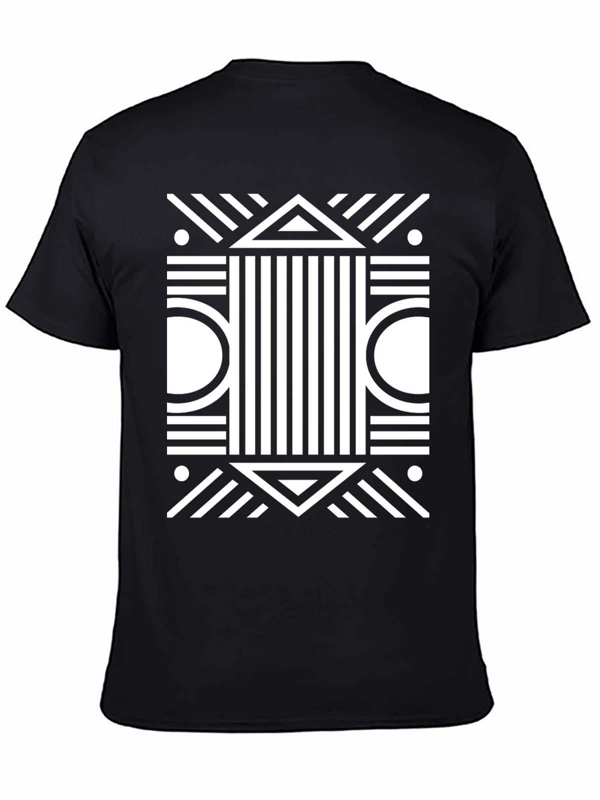 Abstract Geometric Black T-Shirt