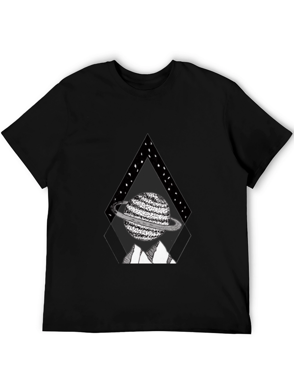Planet Triangle Graphic Tee - Black Casual Shirt