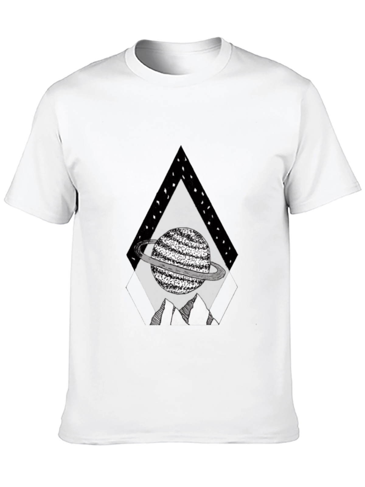 Planet Triangle Graphic Tee - Black Casual Shirt