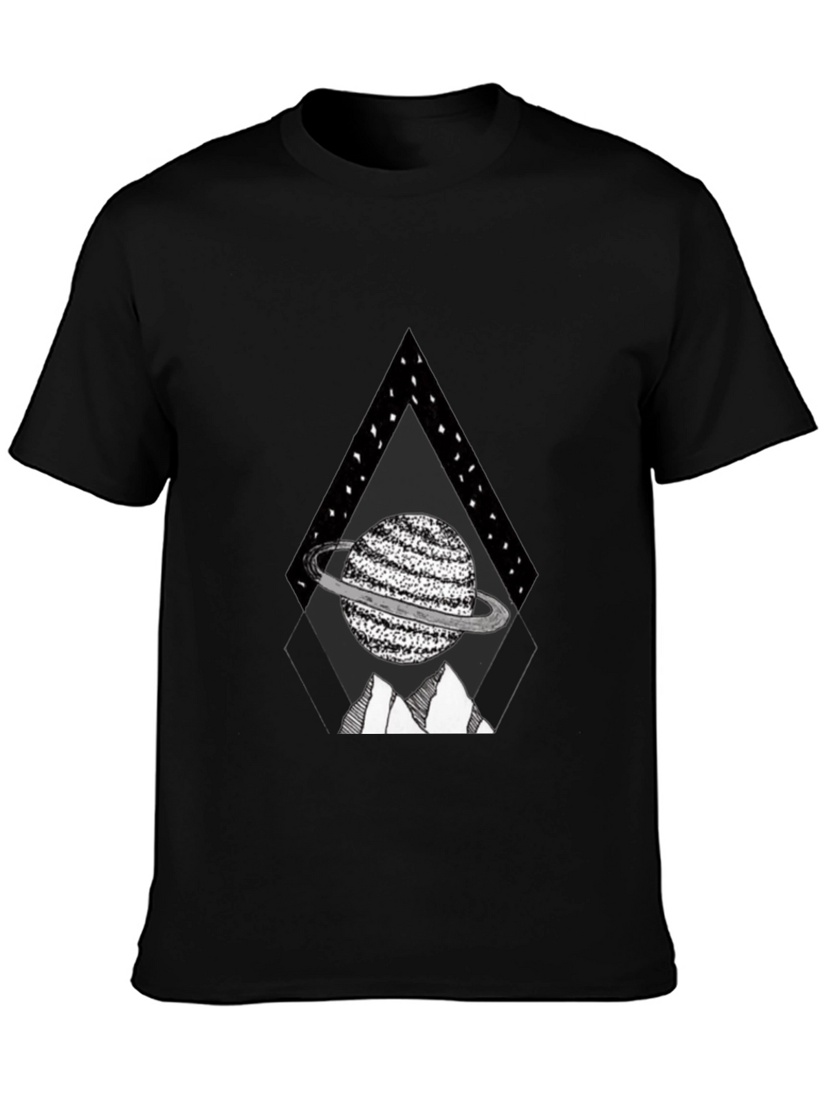 Planet Triangle Graphic Tee - Black Casual Shirt