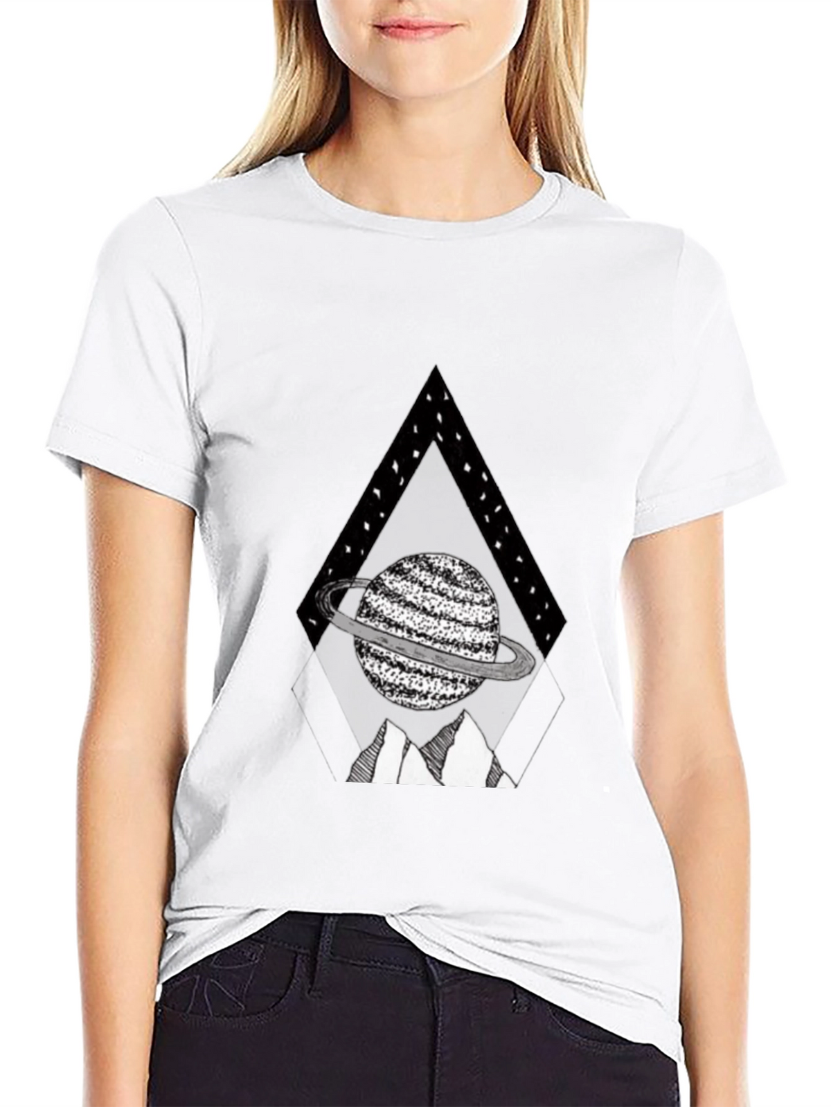Planet Triangle Graphic Tee - Black Casual Shirt