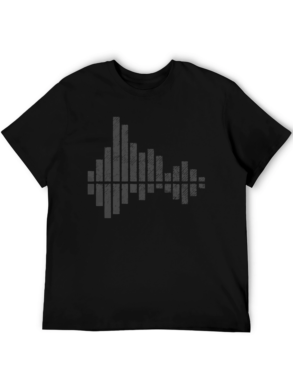 Modern Black Graphic Tee - Soundwave Design