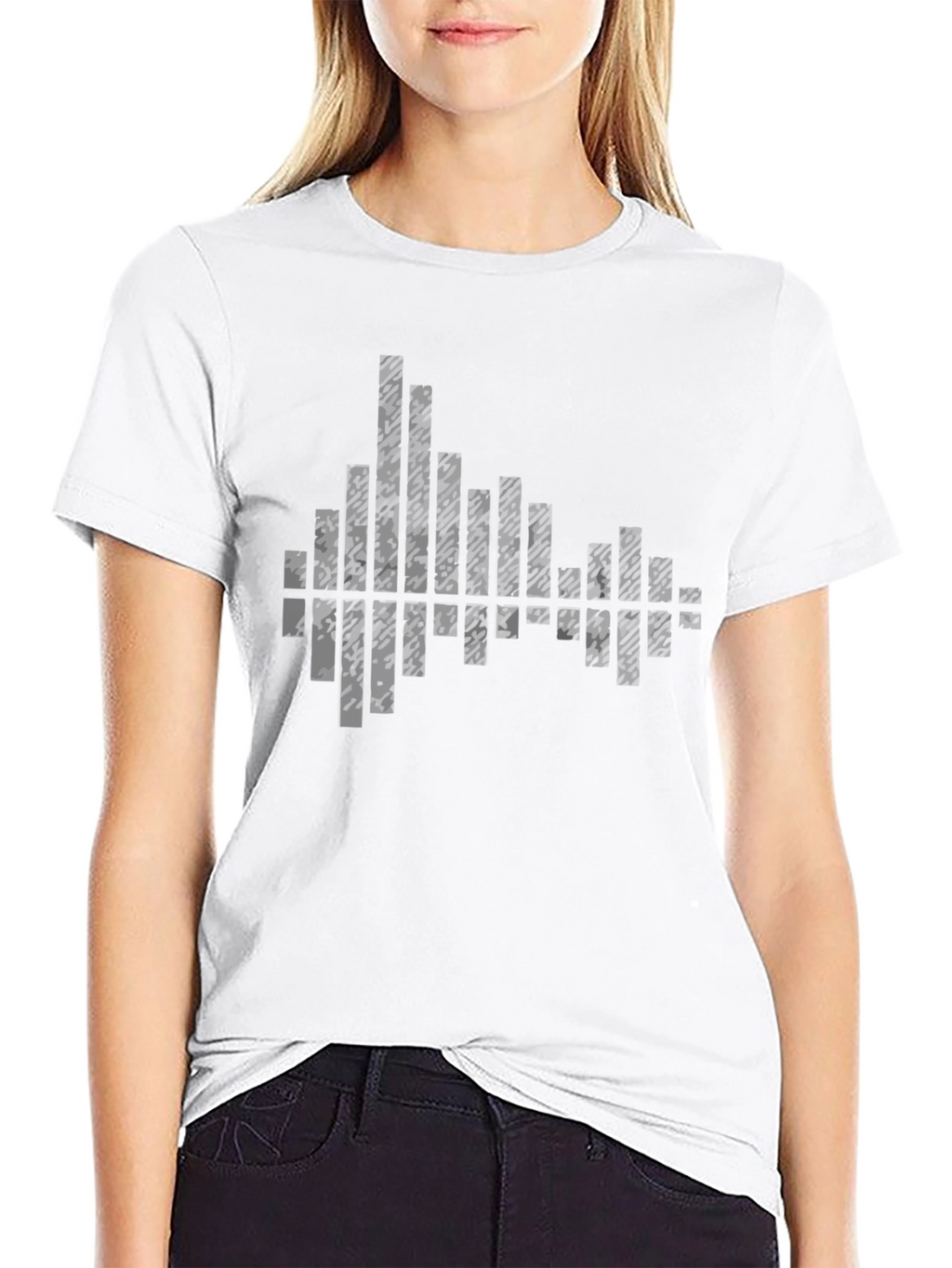 Modern Black Graphic Tee - Soundwave Design