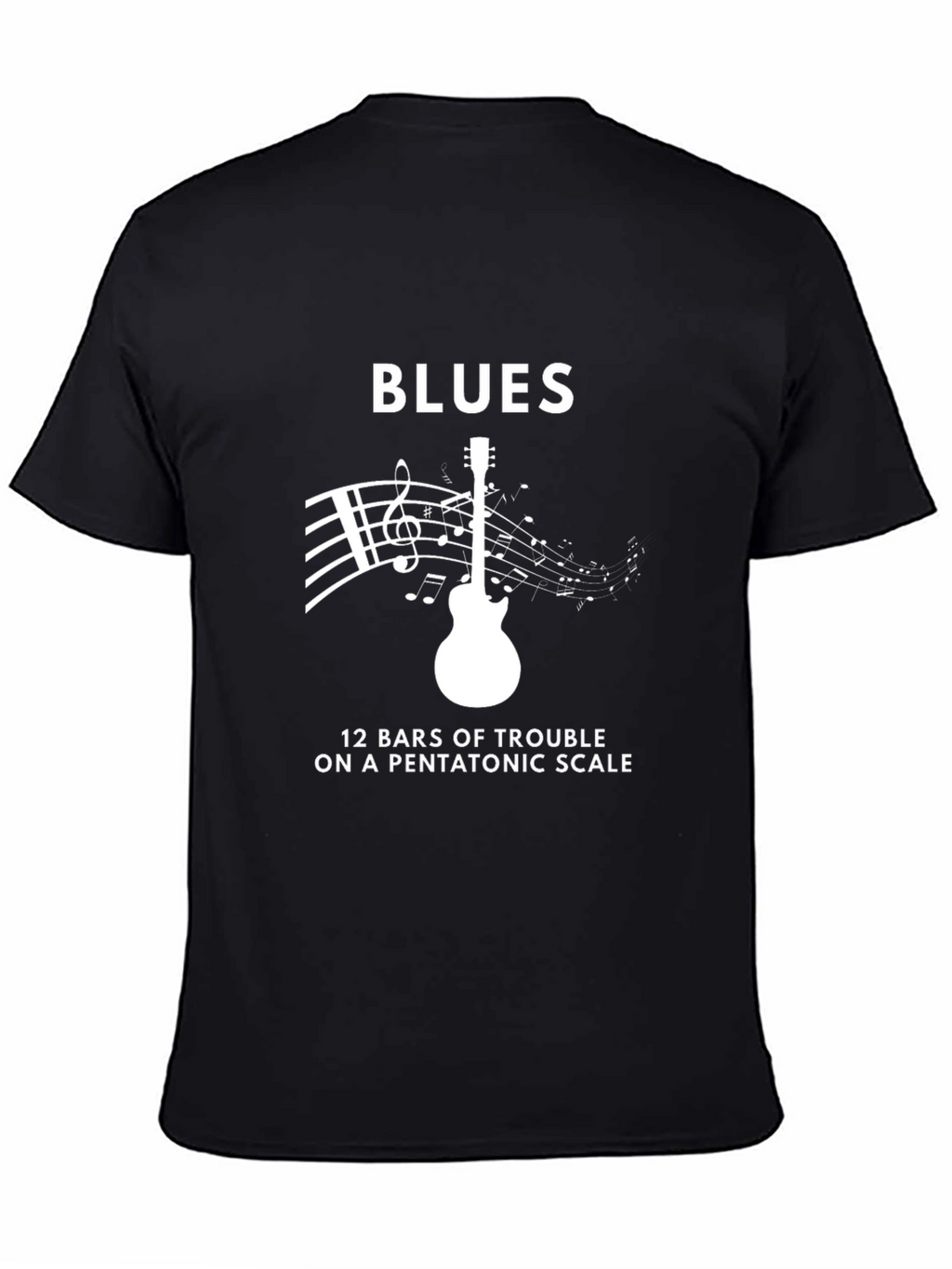 Blues Music T-Shirt: Guitar & Pentatonic Scale Design