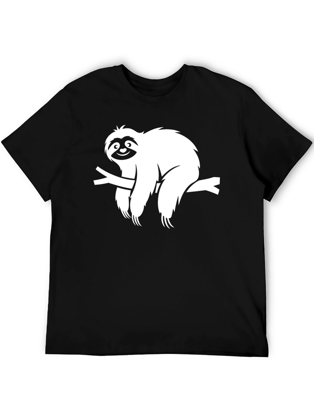 Sloth on Branch Graphic Tee - Unisex Black T-Shirt