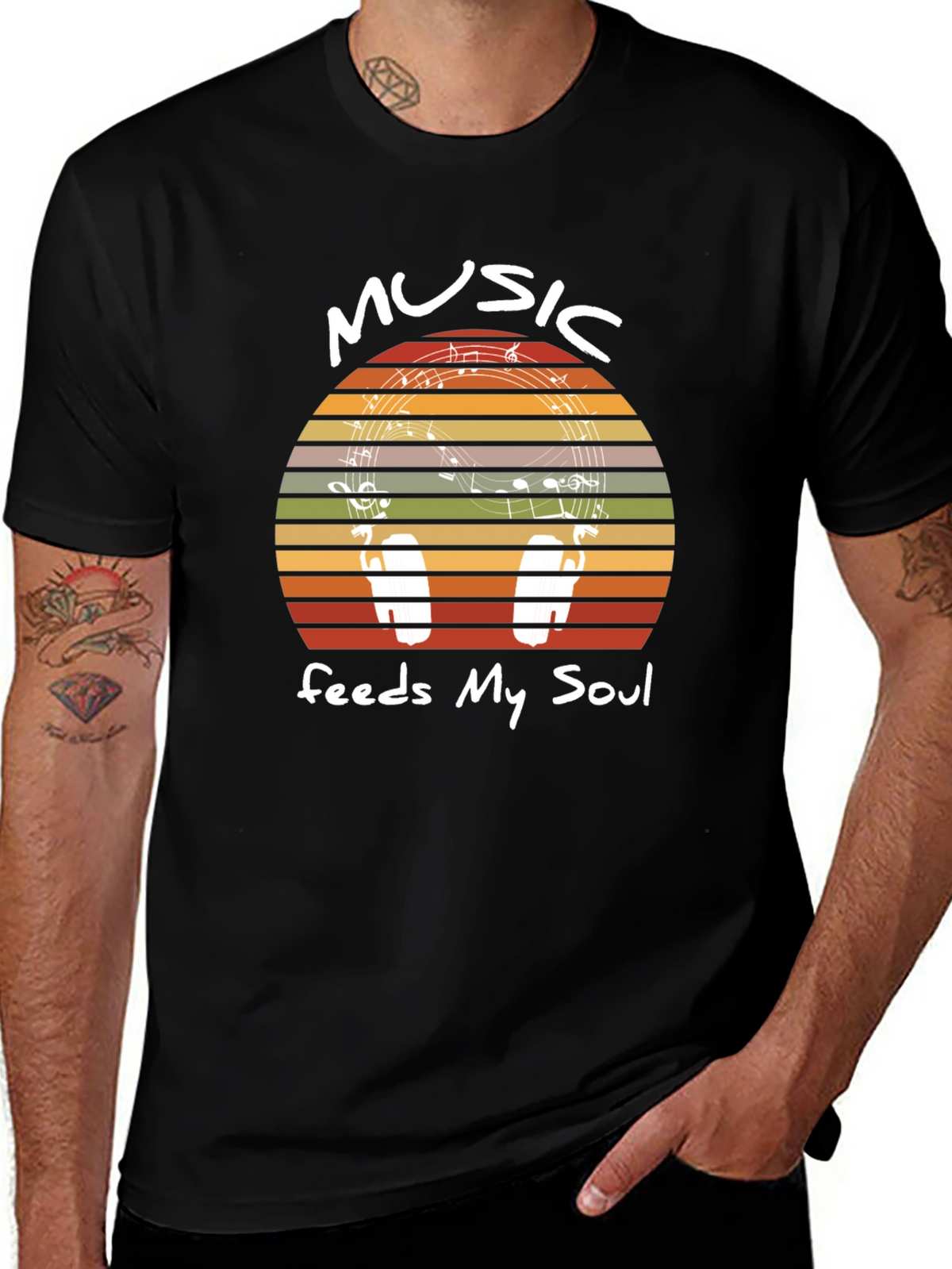 Music Feeds My Soul Graphic T-Shirt