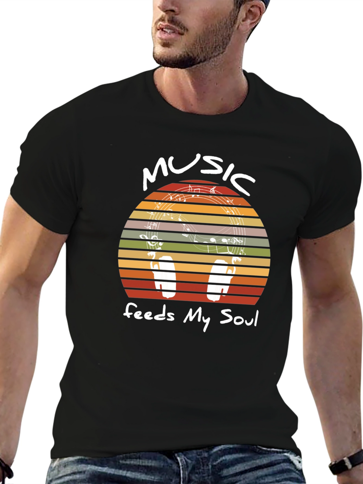 Music Feeds My Soul Graphic T-Shirt